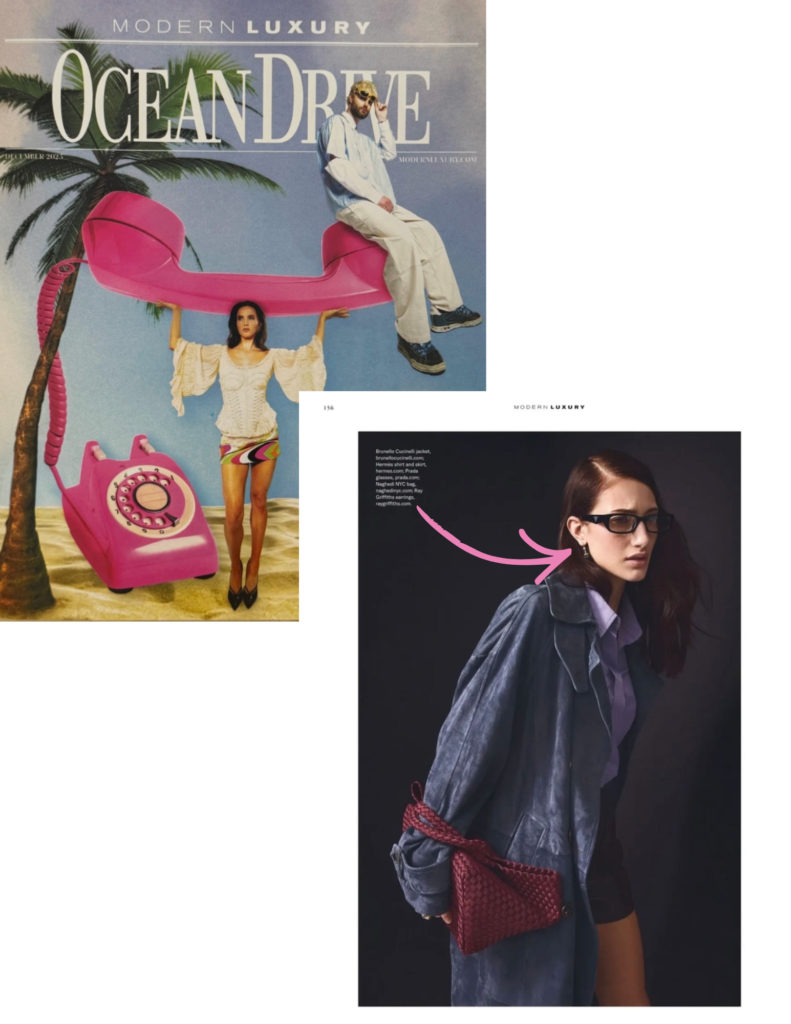 Fluted Onyx and Diamond Earrings