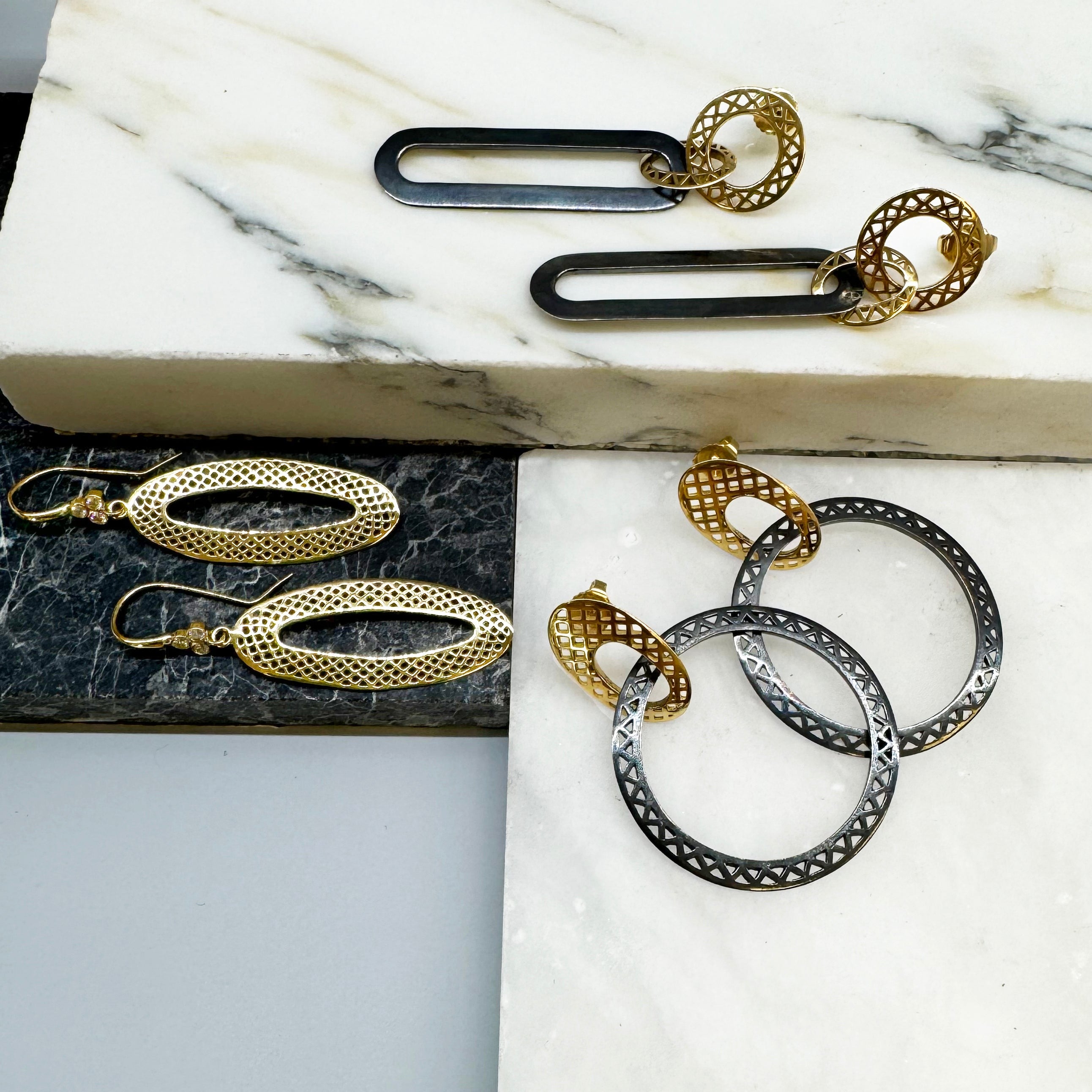 Crownwork® Mixed Retro Disc Earrings