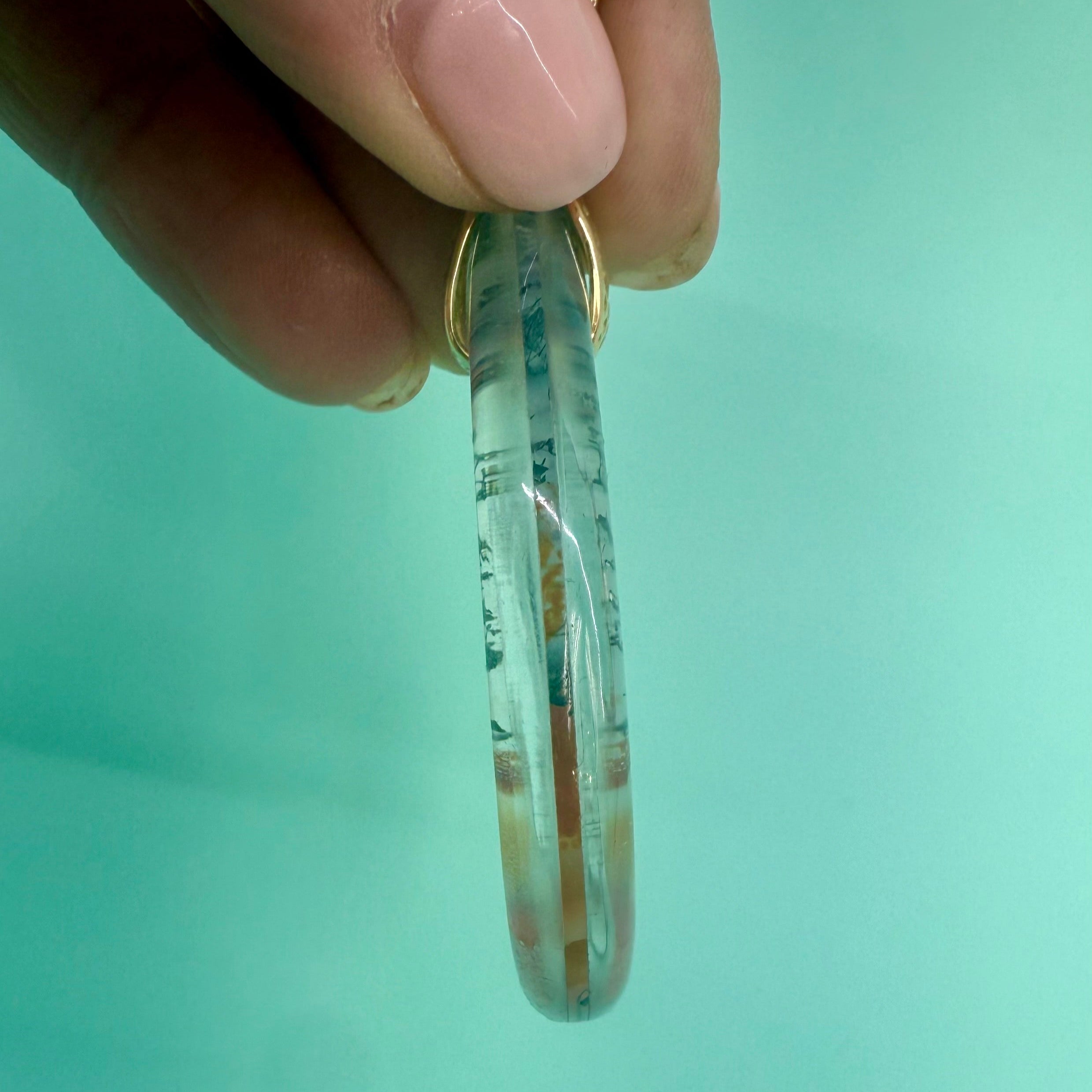 Moss Agate & Quartz Triplet Pendant