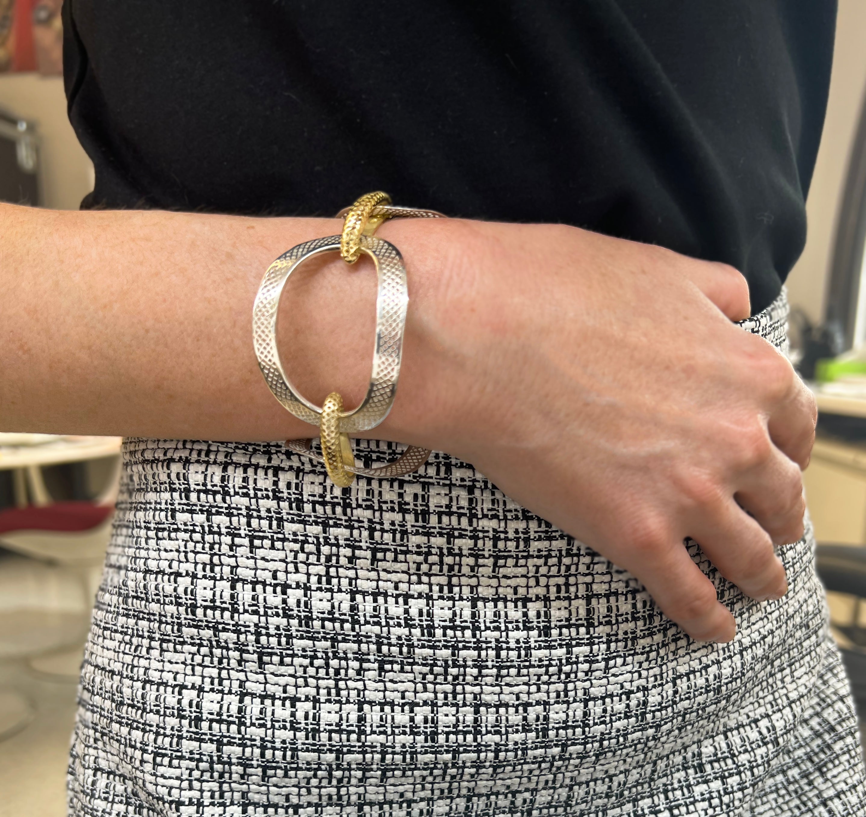 Polished Silver Crownwork® Cuff Bracelet