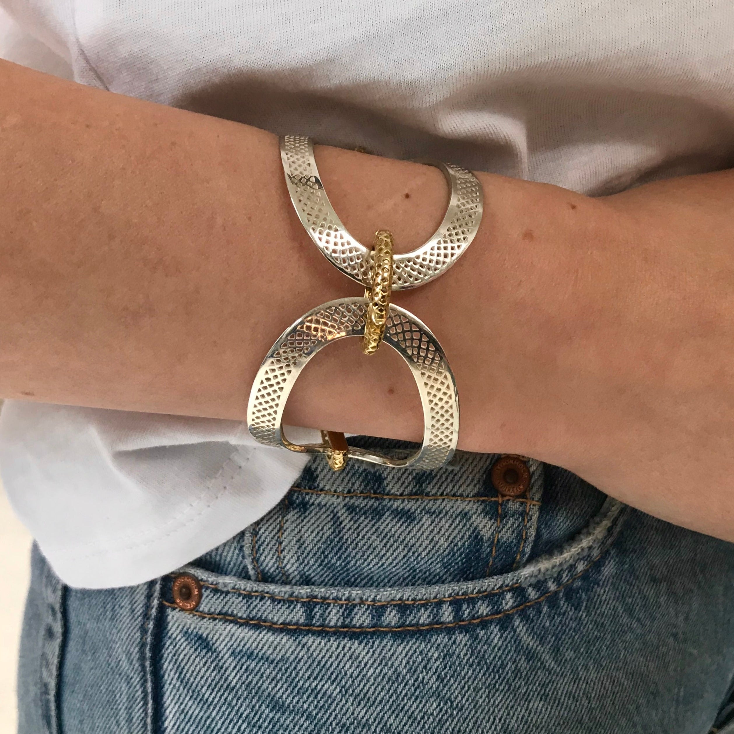 Polished Silver Crownwork® Cuff Bracelet