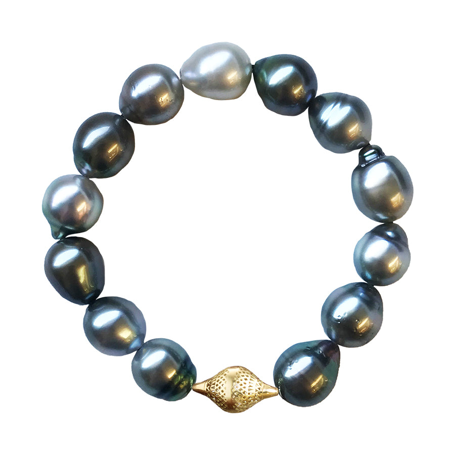 Unisex Tahitian Pearl Stretch Bracelet