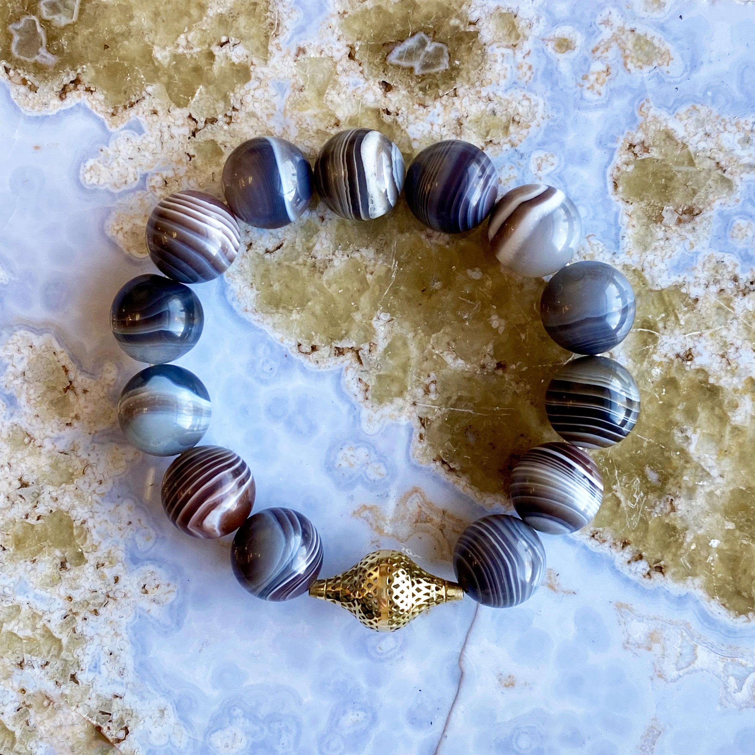 Italian Banded Agate Stretch Bracelet