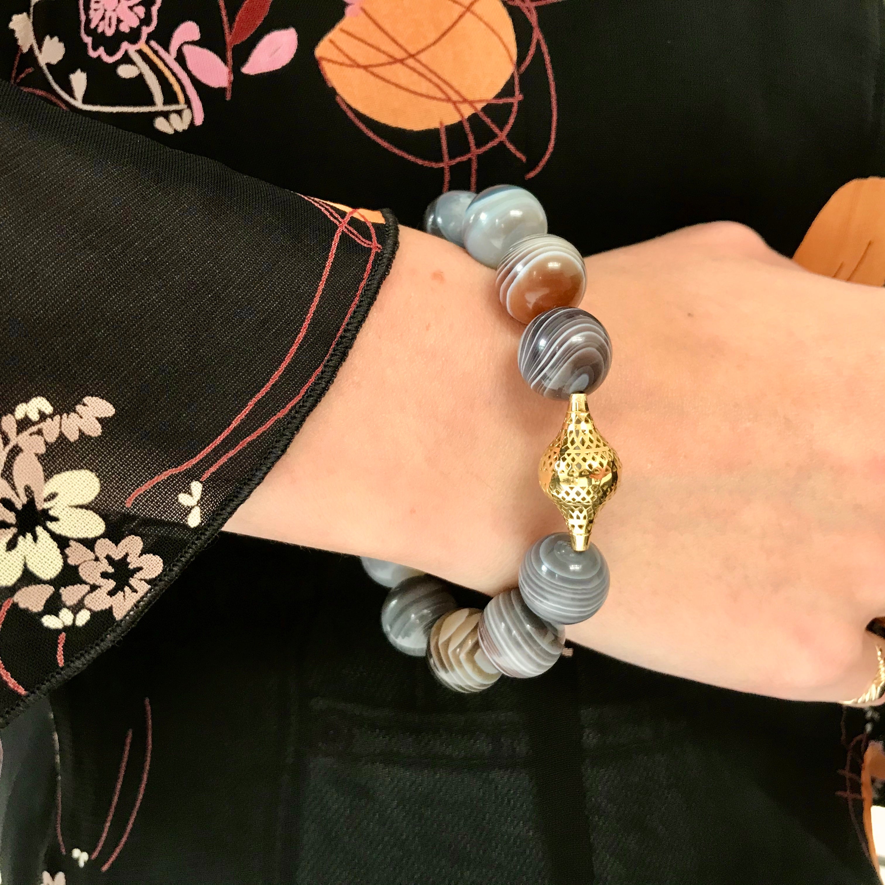 Italian Banded Agate Stretch Bracelet