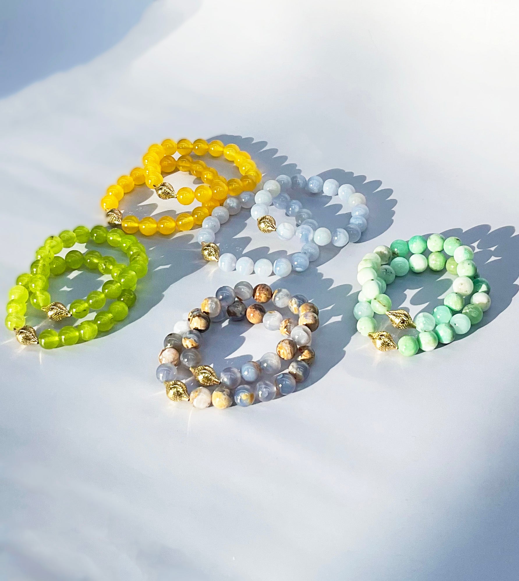 Beaded Blue Lace Agate Stretch Bracelet