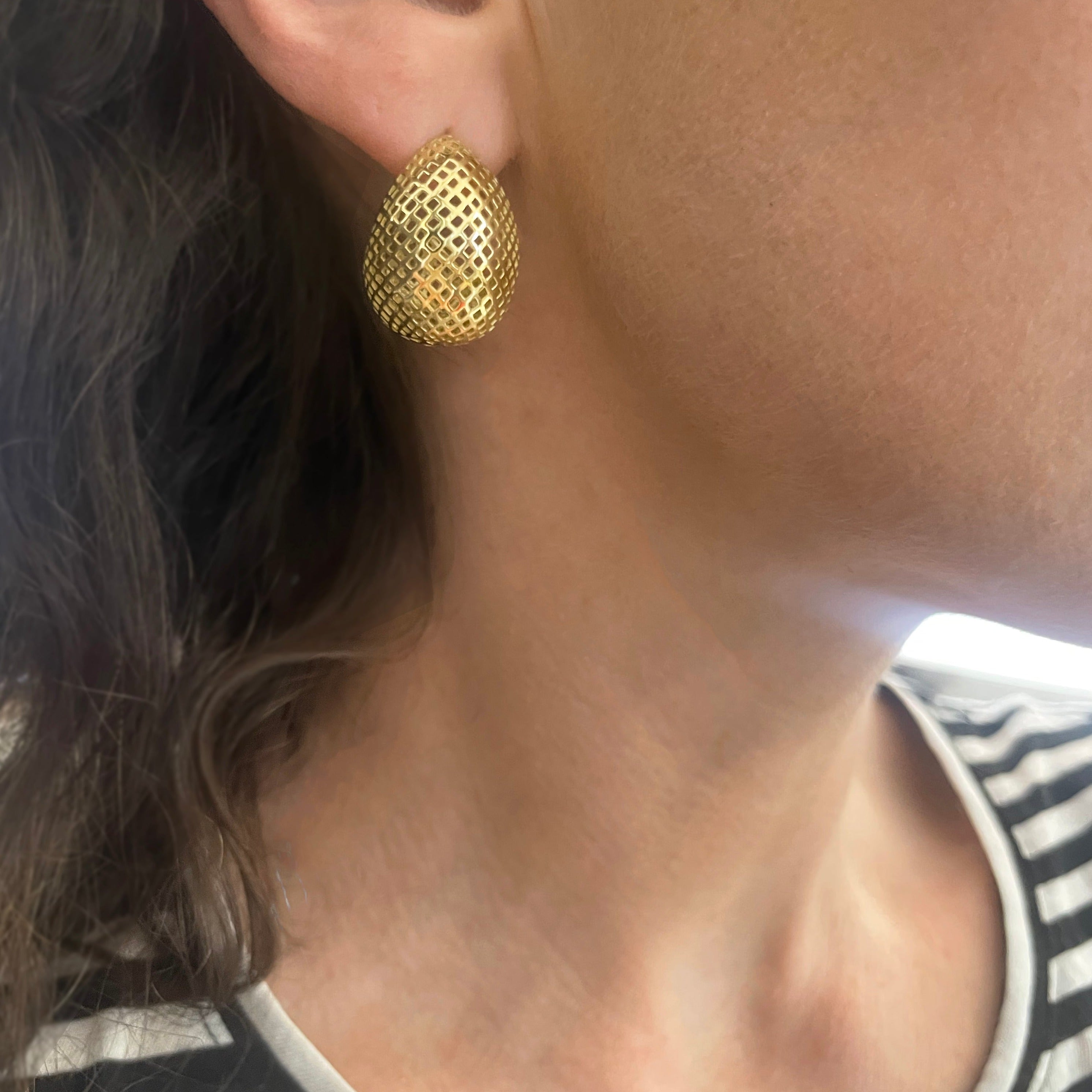 Large Crownwork® Egg Huggie Stud Earrings