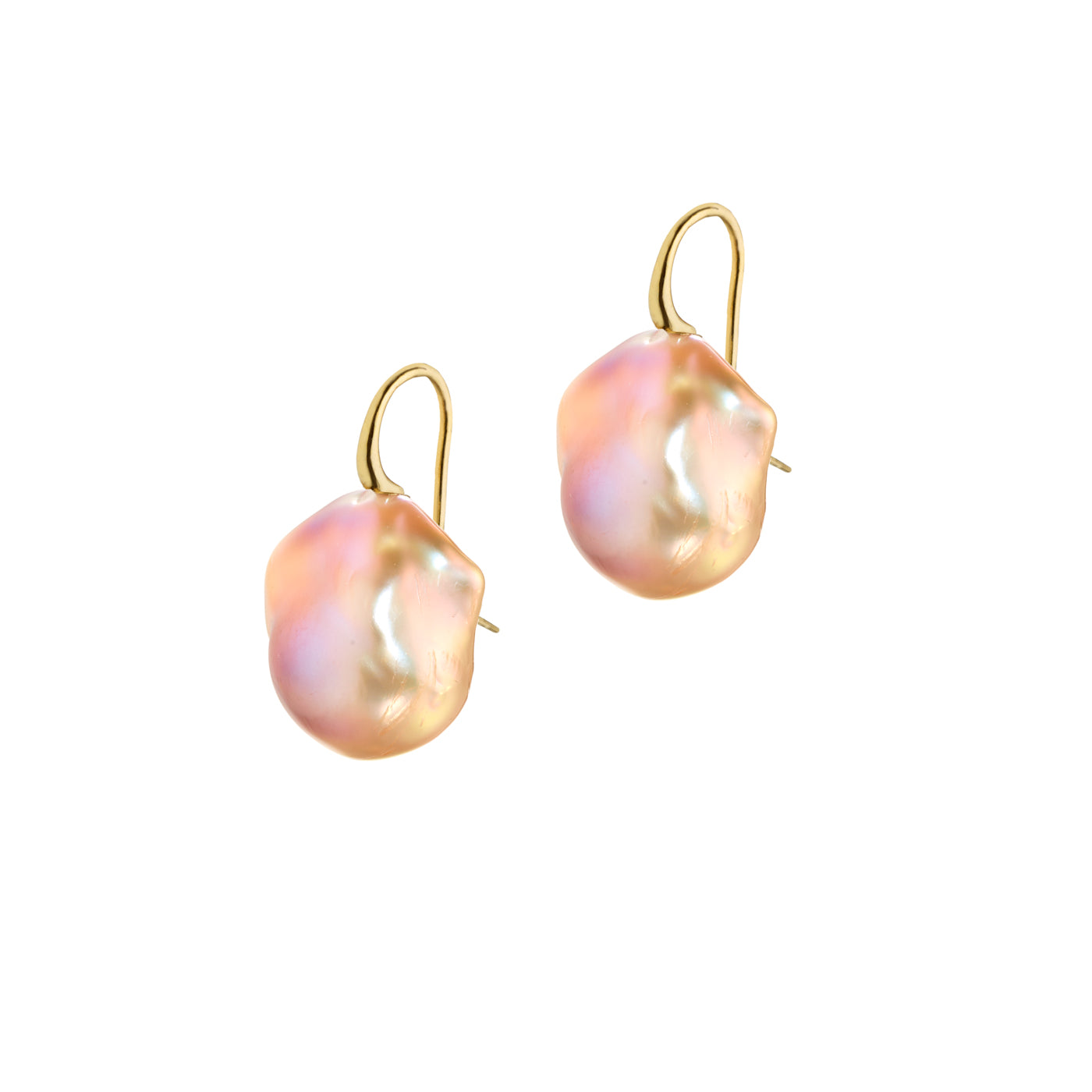 Baroque Metallic Pearl Earrings