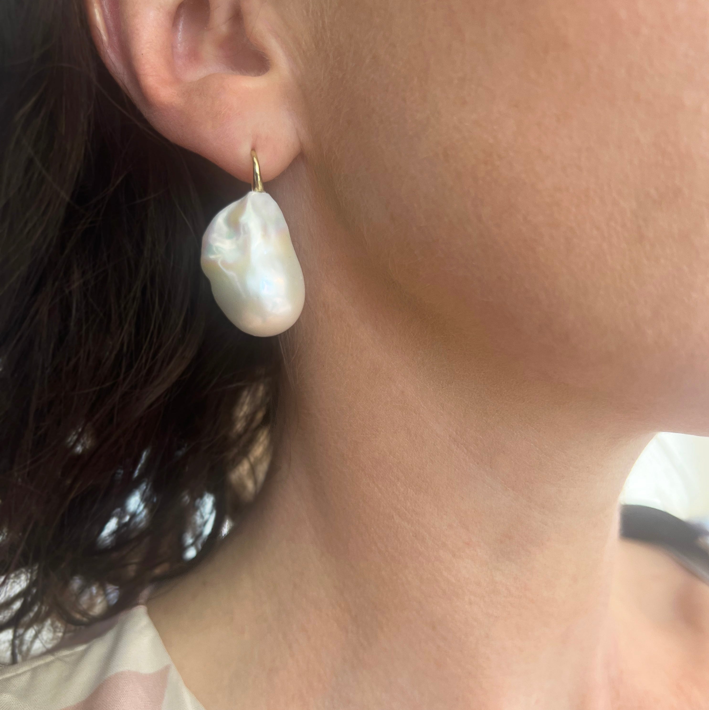 Large Baroque Pearl Earrings