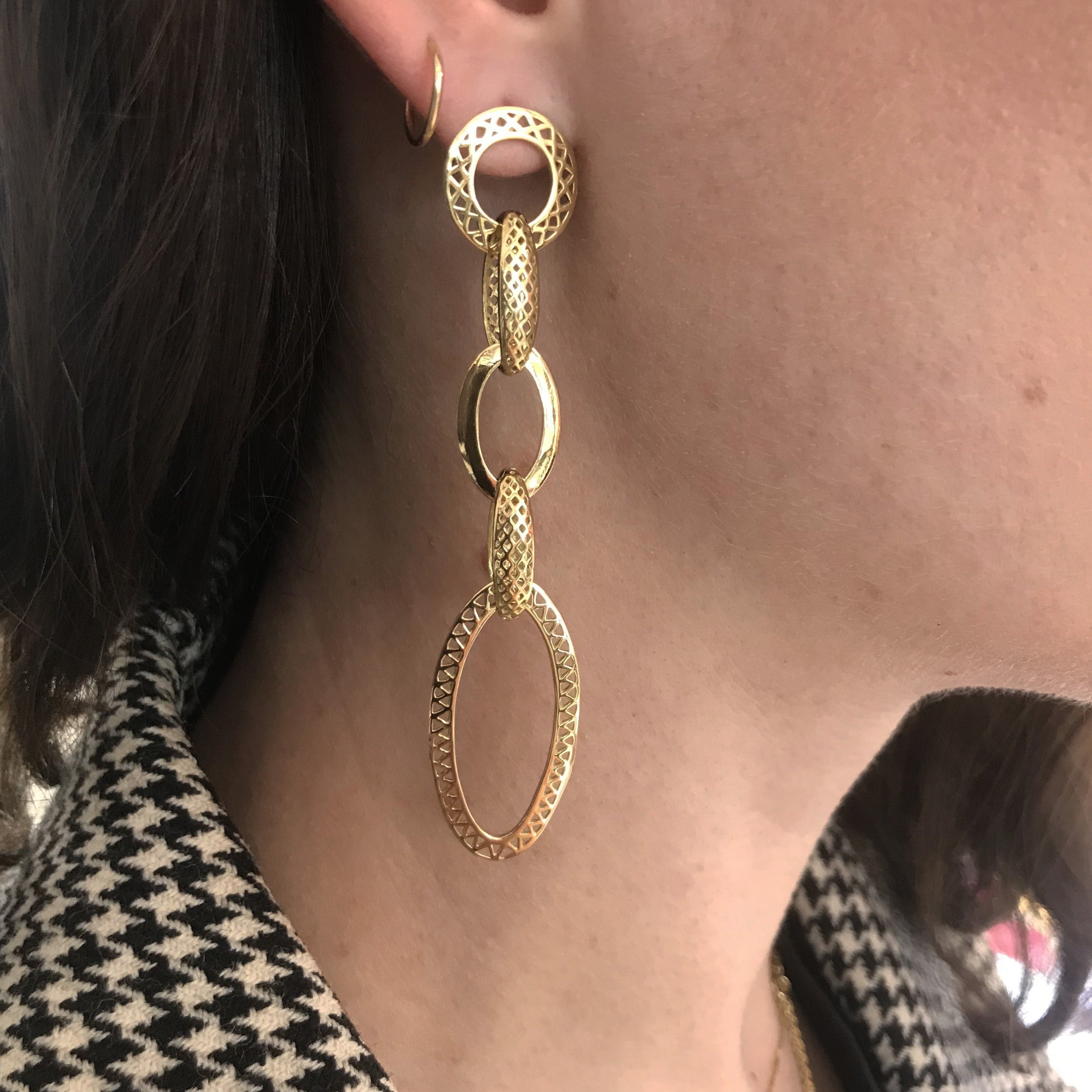 Mixed Link Drop Earrings