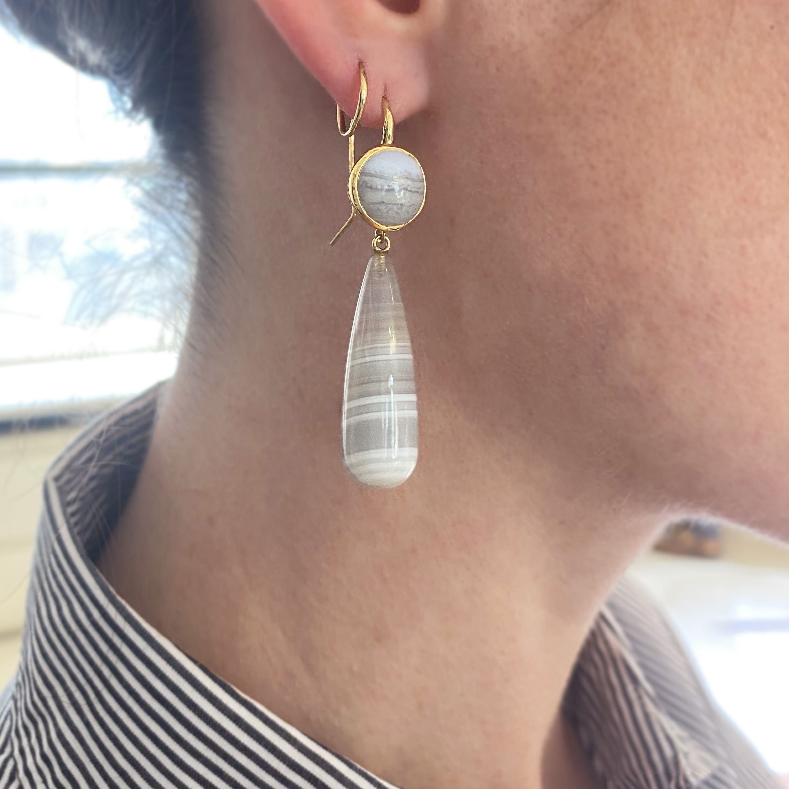 Banded Agate Drop Earrings