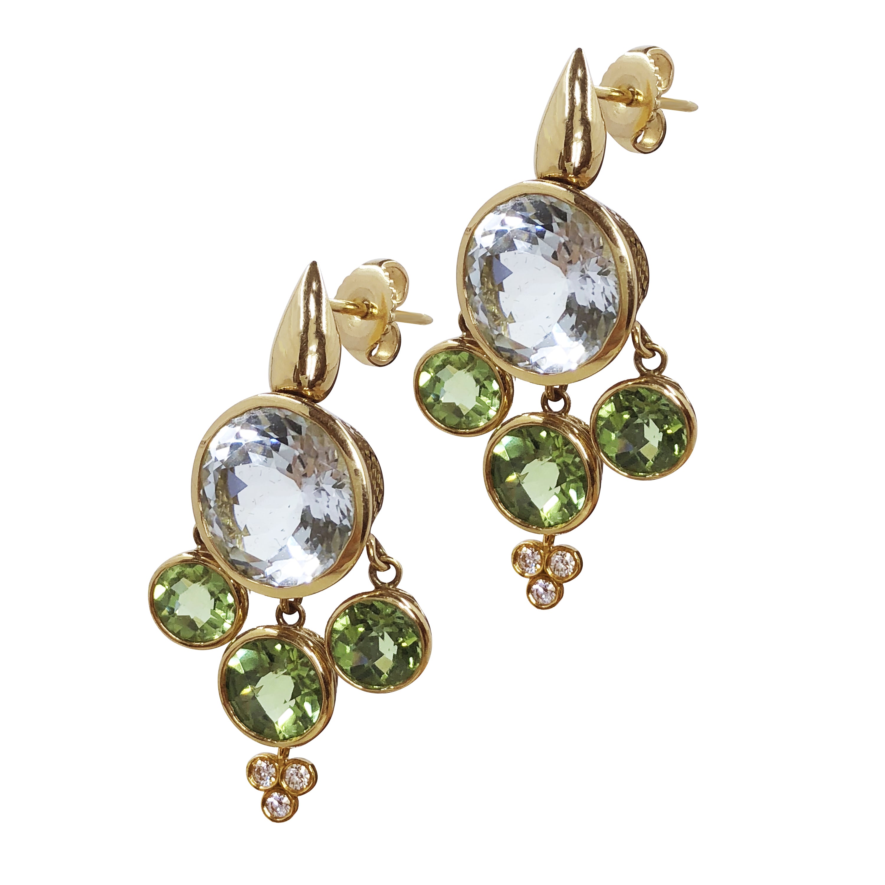 White Topaz and Peridot Earrings
