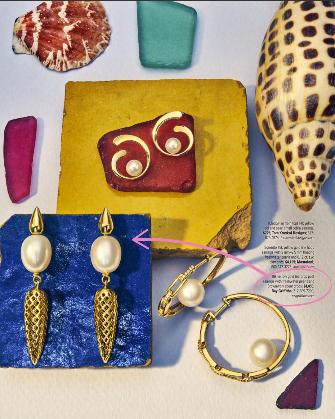 Pearl and Crownwork Spear Earrings