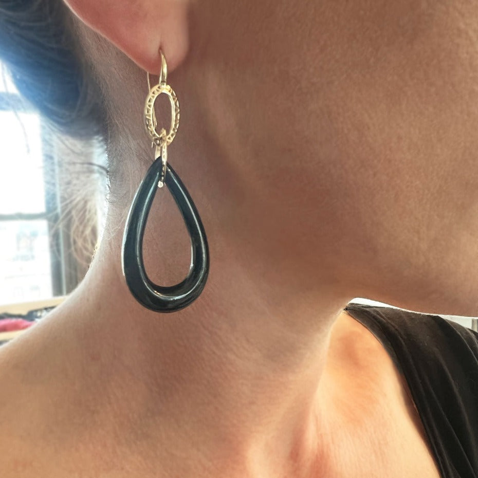 Black Onyx Drop Earrings