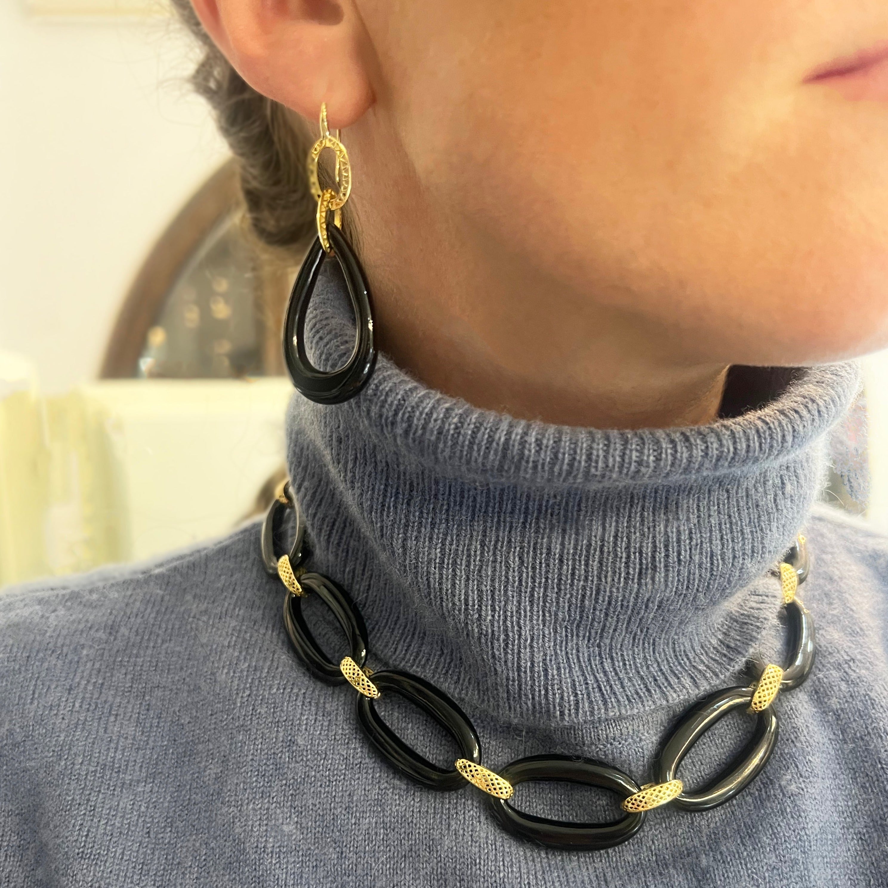 Black Onyx Drop Earrings