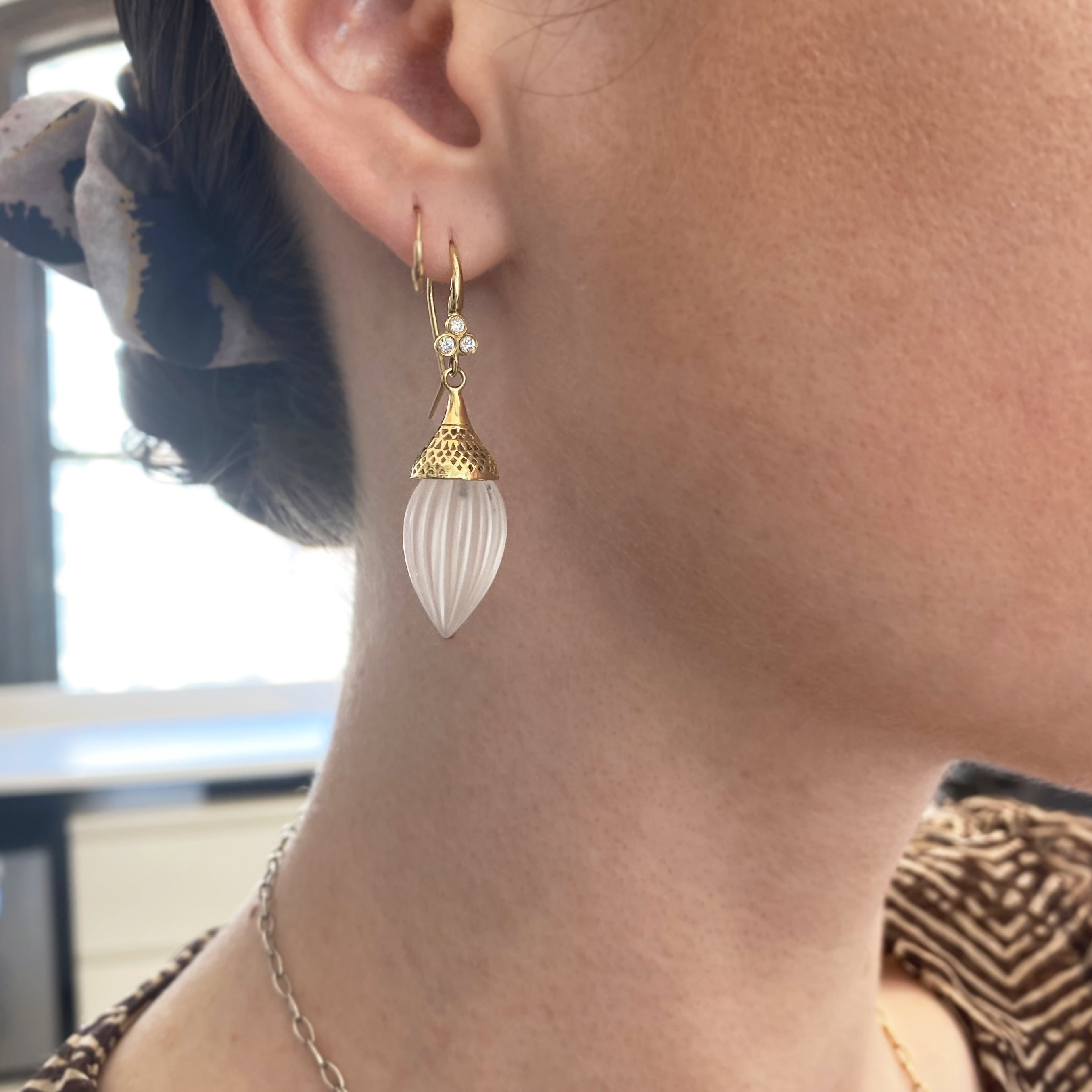 Fluted Quartz Earrings