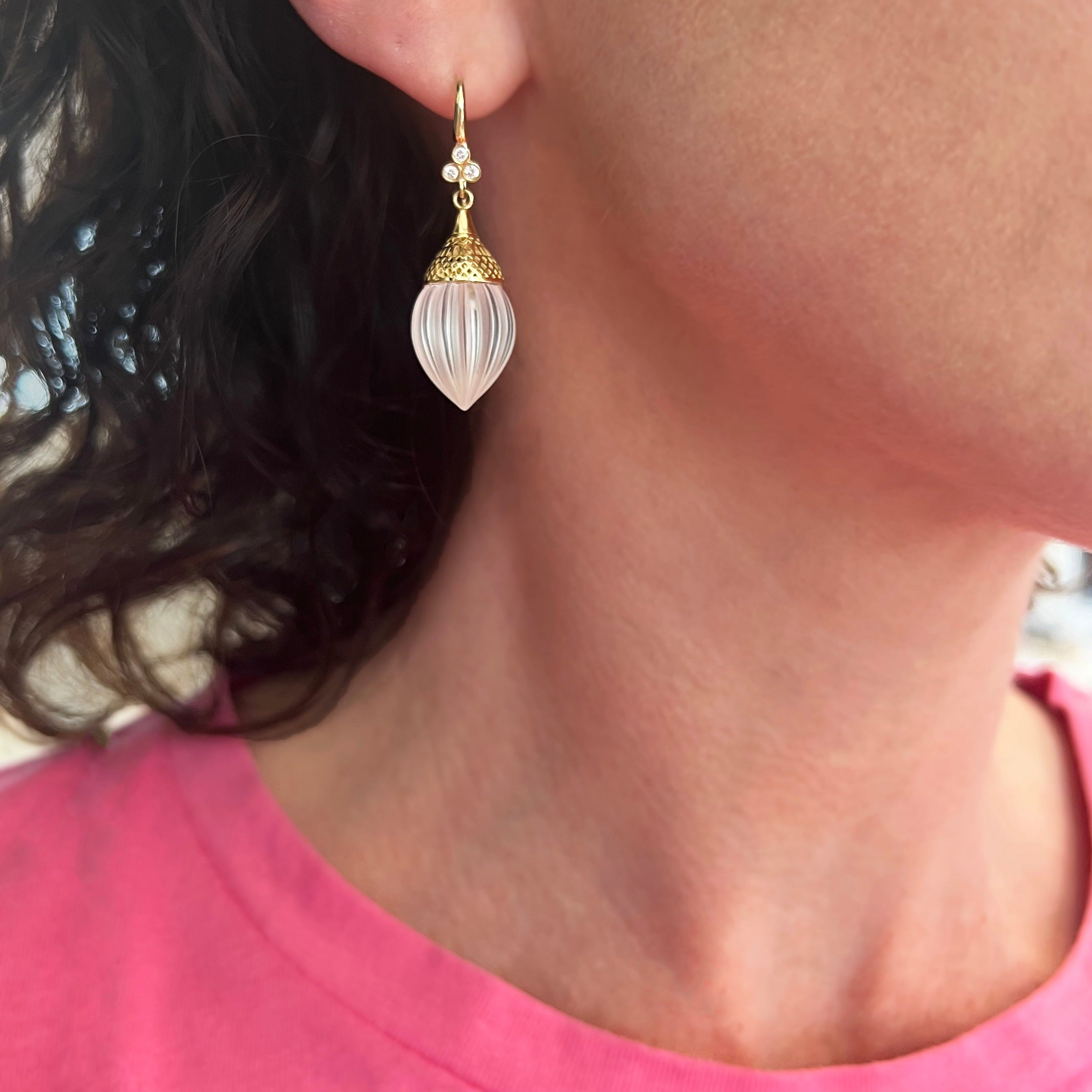 Fluted Quartz Earrings