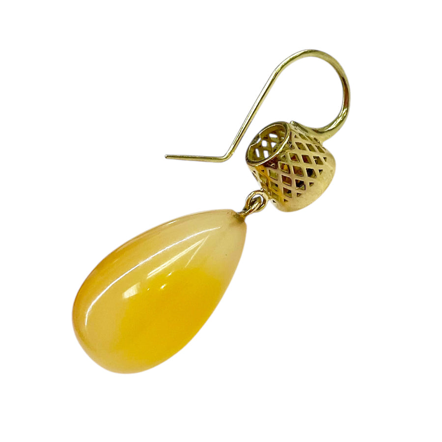 18K Yellow Gold Crownwork® Citrine and Carnelian Earrings