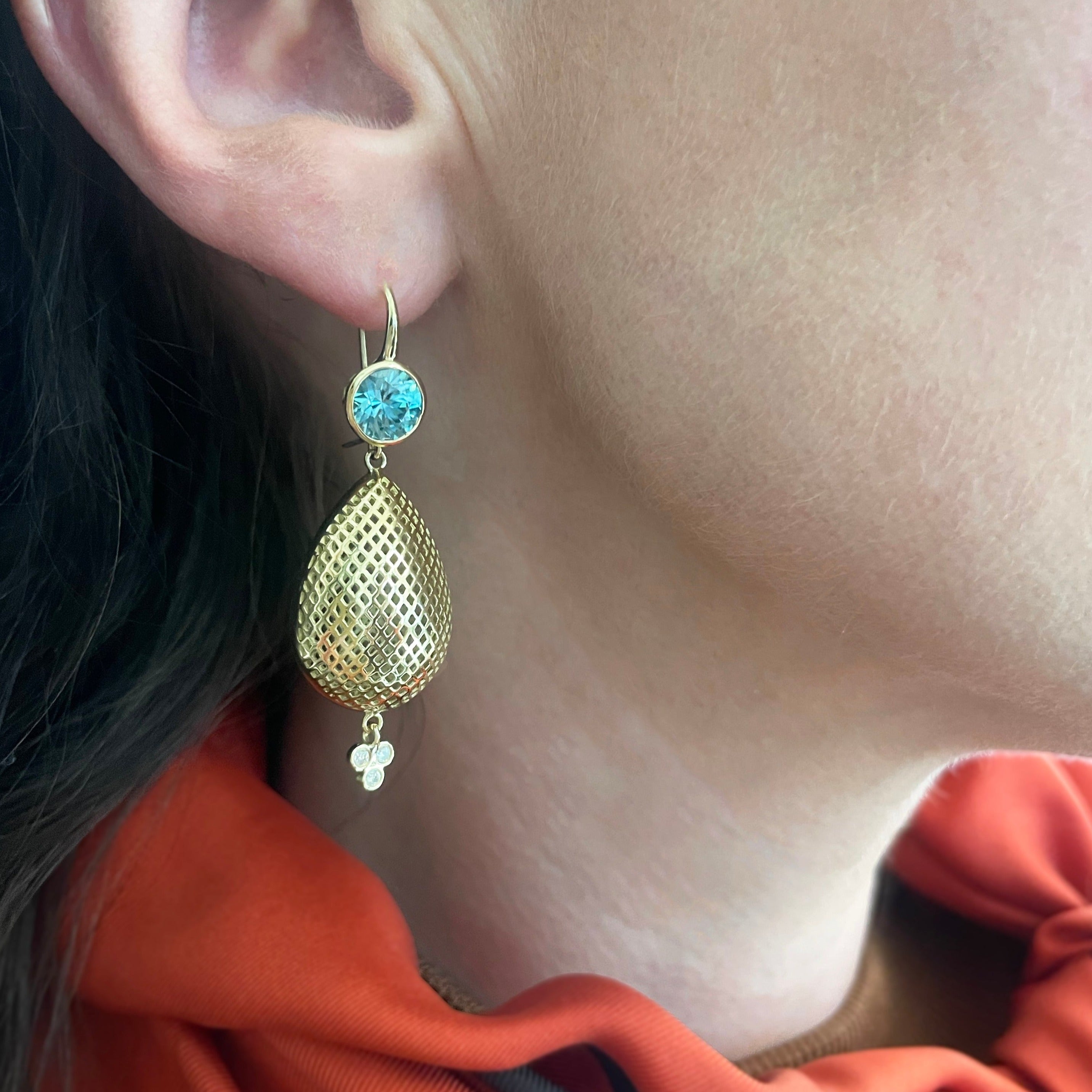 Zircon Earrings with Crownwork® Pear Drops