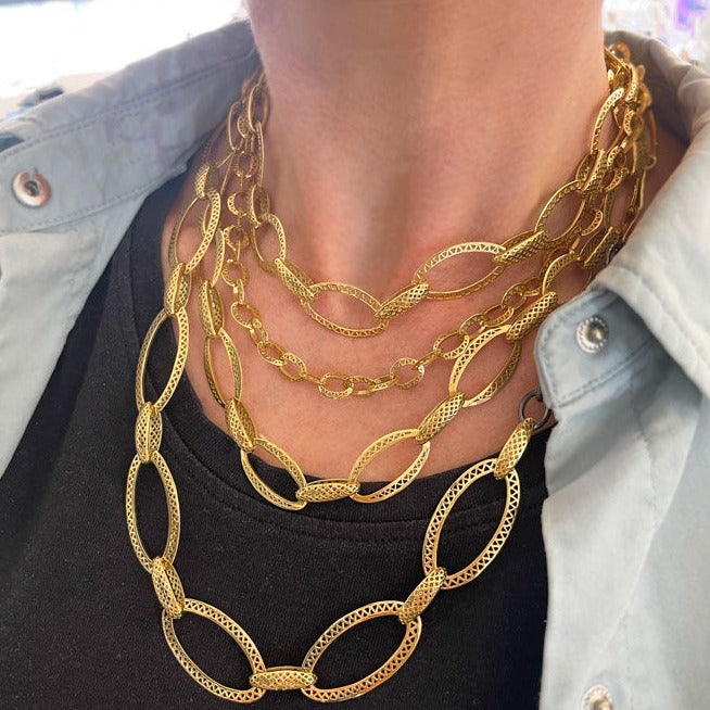 Crownwork® Disc Links & Oxidized Silver Chain