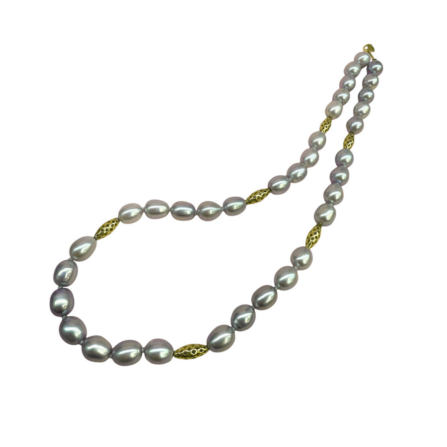 Grey Pearl and Crownwork® Bead Necklace