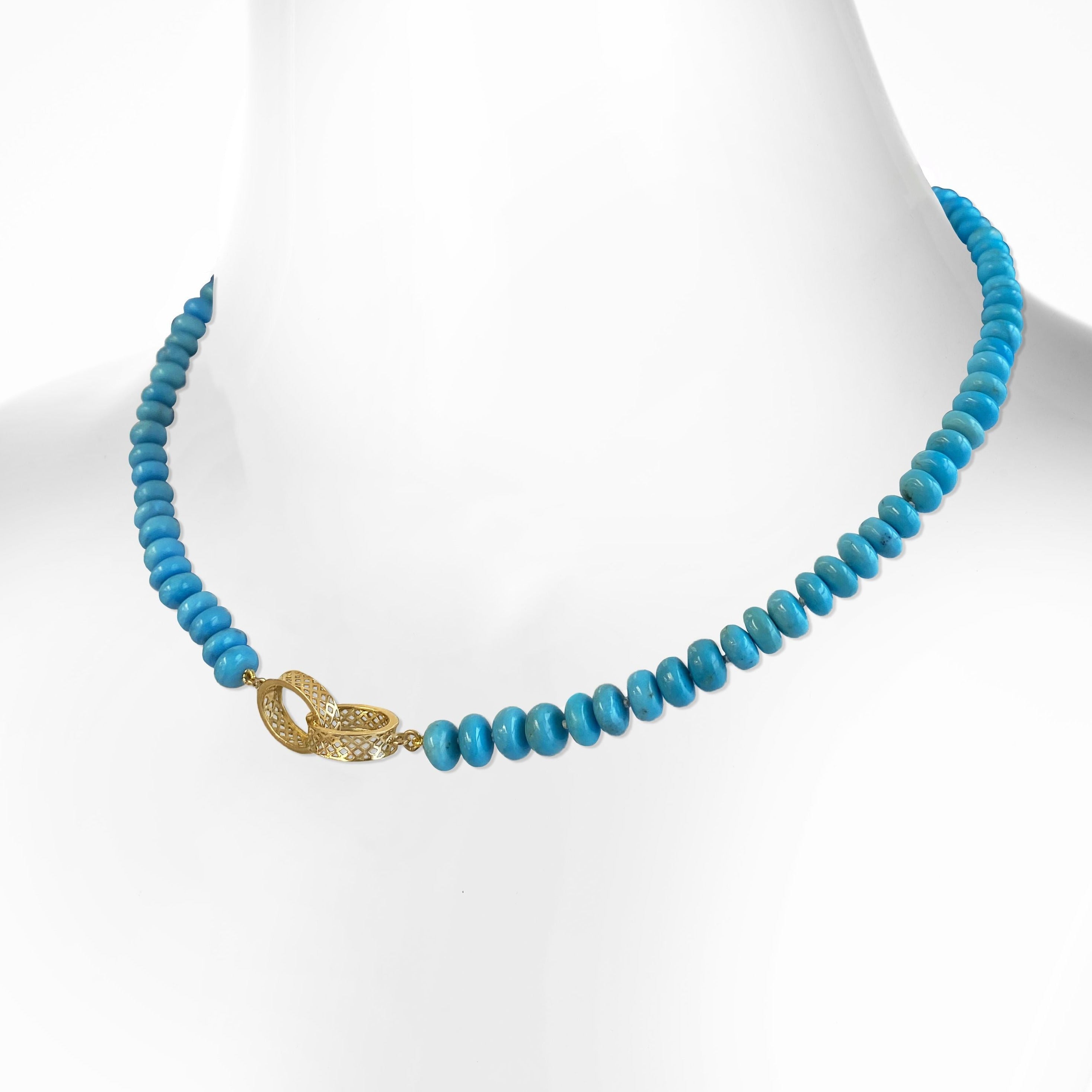 Turquoise and Crownwork® Link Necklace