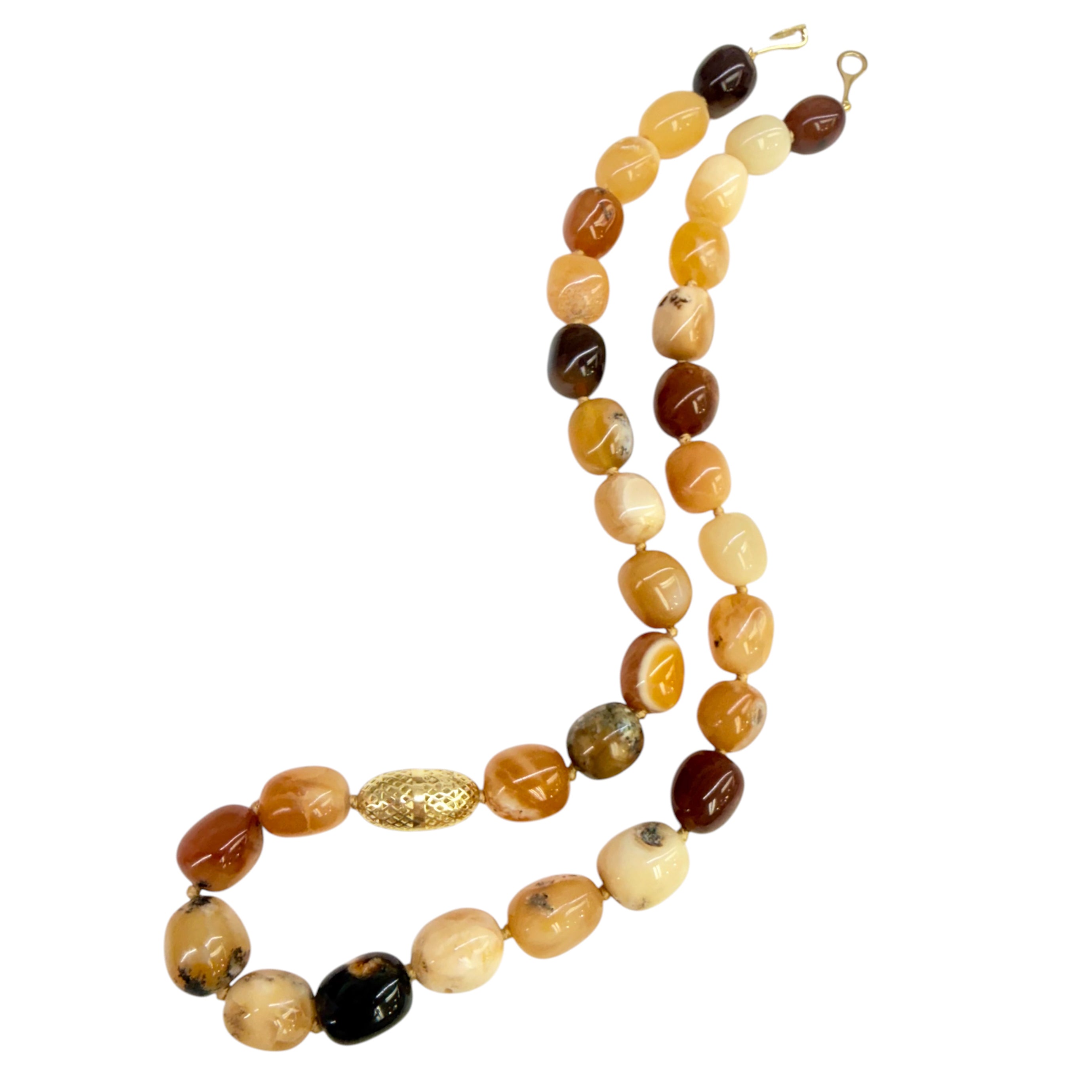 Fire Opal Beaded Necklace 18K Gold Crownwork®