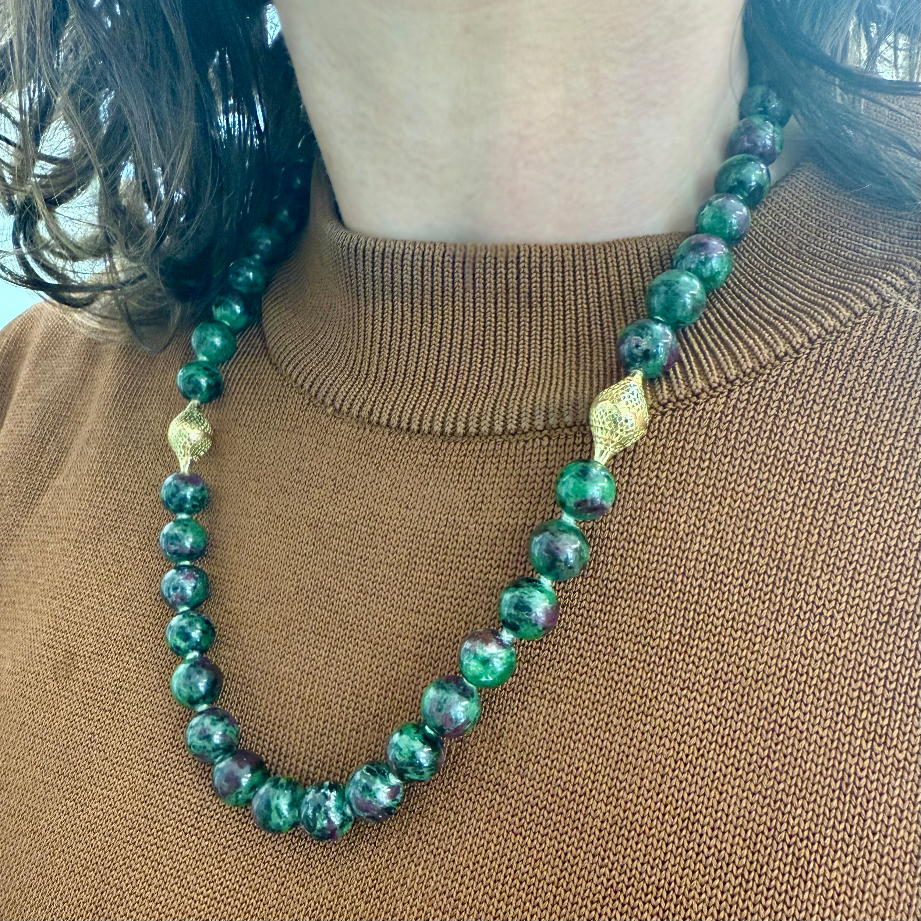 Ruby Zoisite Beaded Necklace