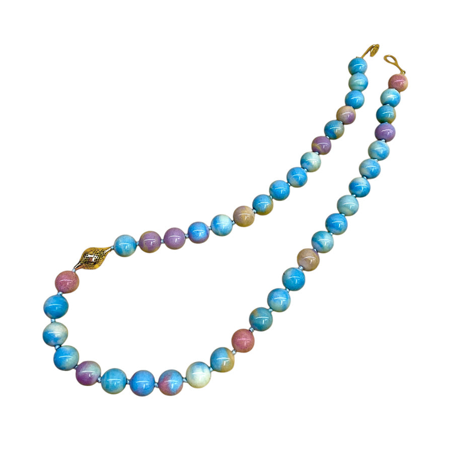 Rainbow Agate Beaded Necklace with finial
