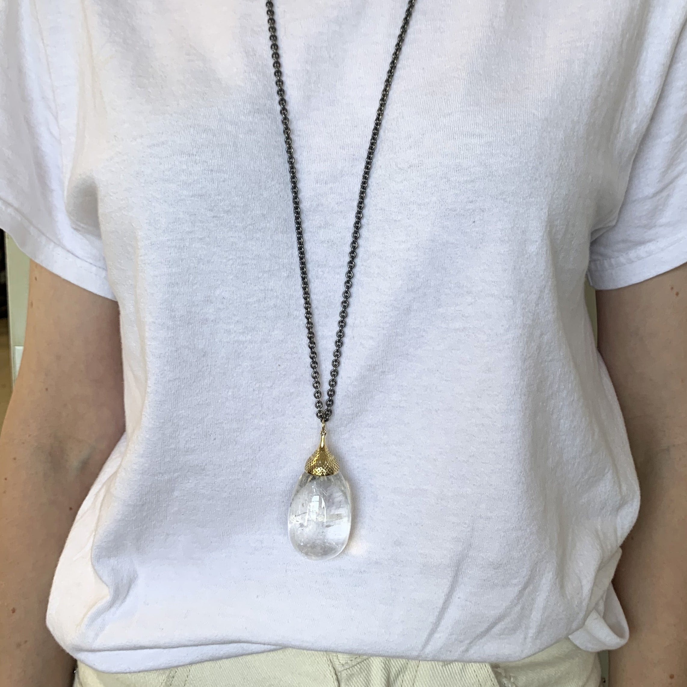 Crystal Quartz Egg Pendant