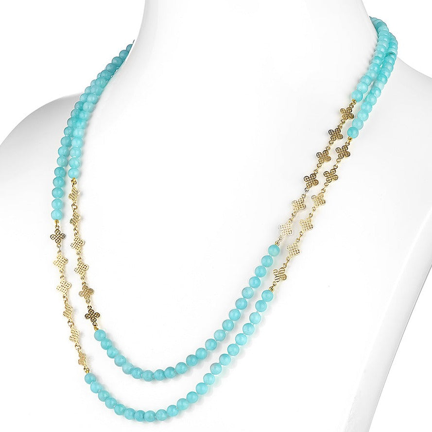Amazonite Triple Wrap Necklace