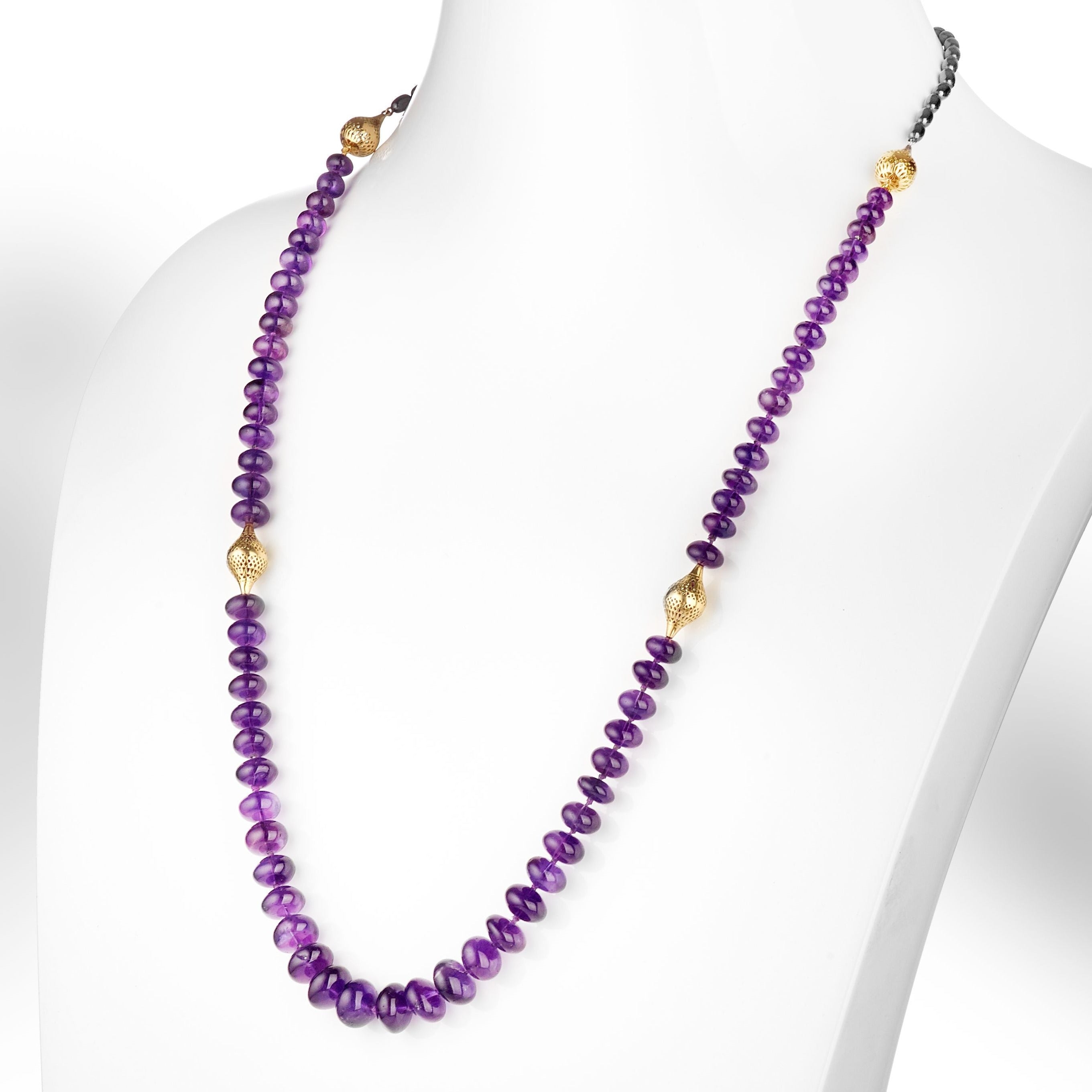 African Amethyst Bead Necklace