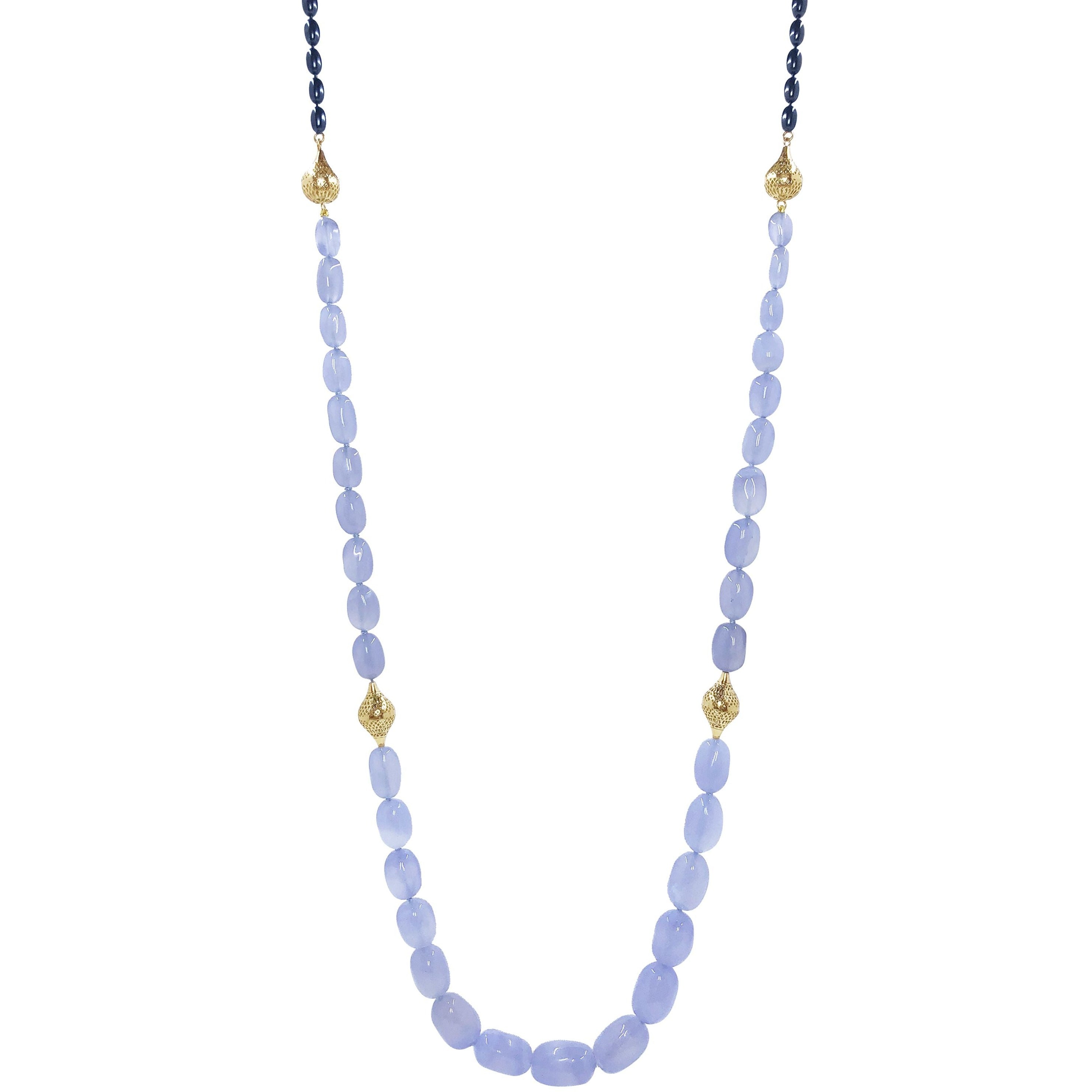 Tumbled Natural Chalcedony Necklace