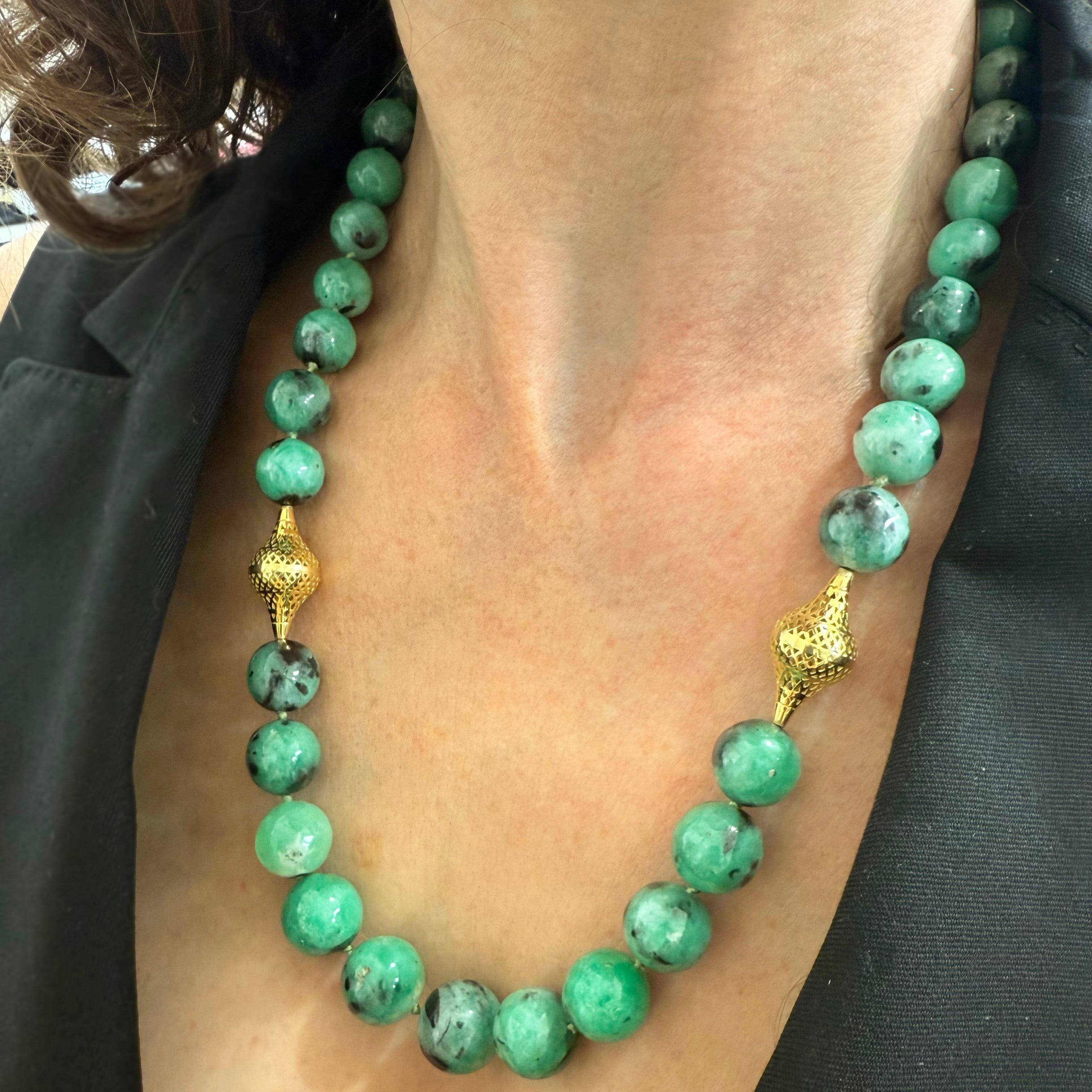 Colombian Emerald Beaded Necklace