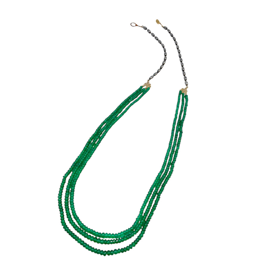 Green Onyx Triple Strand Necklace