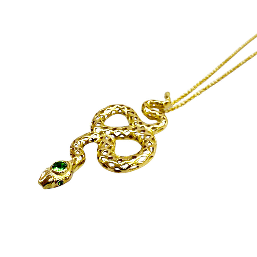 Large Tsavorite Crownwork® Snake Pendant