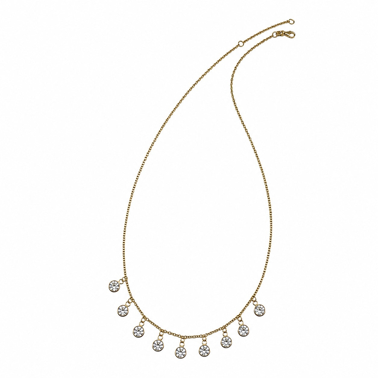 18K Crownwork Diamond Drop Necklace