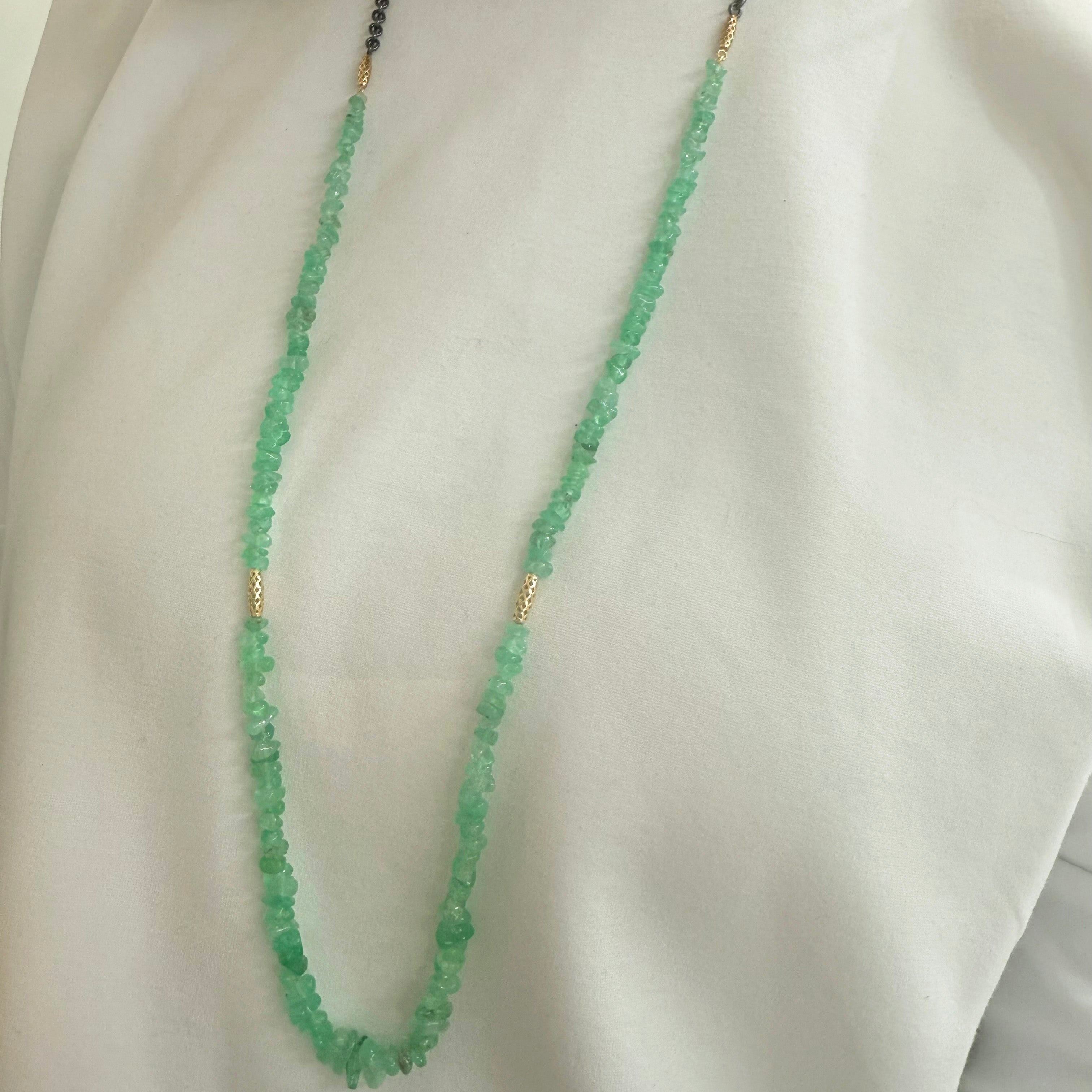 Graduated Colombian Emerald Necklace