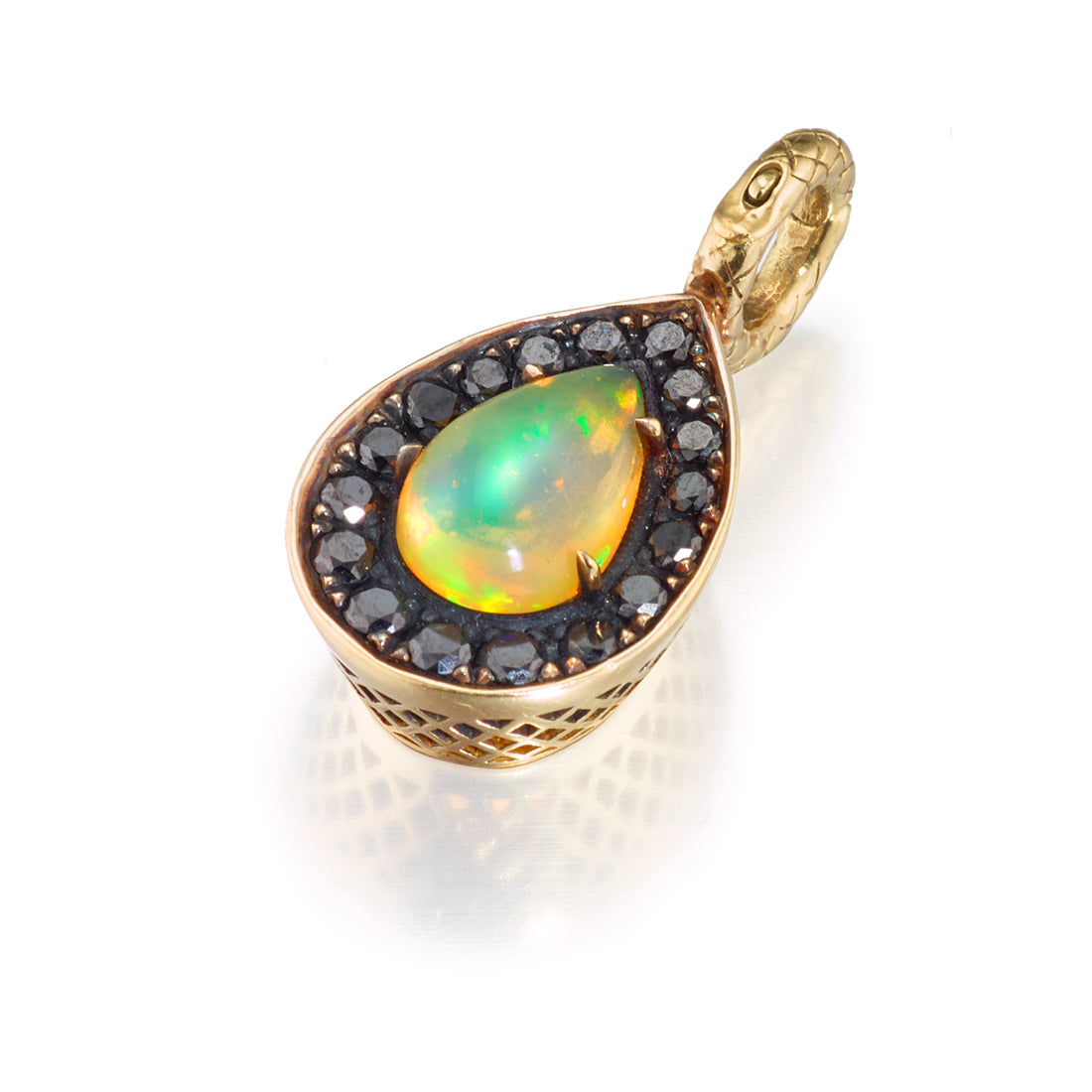 Black Diamond & Opal Pendant