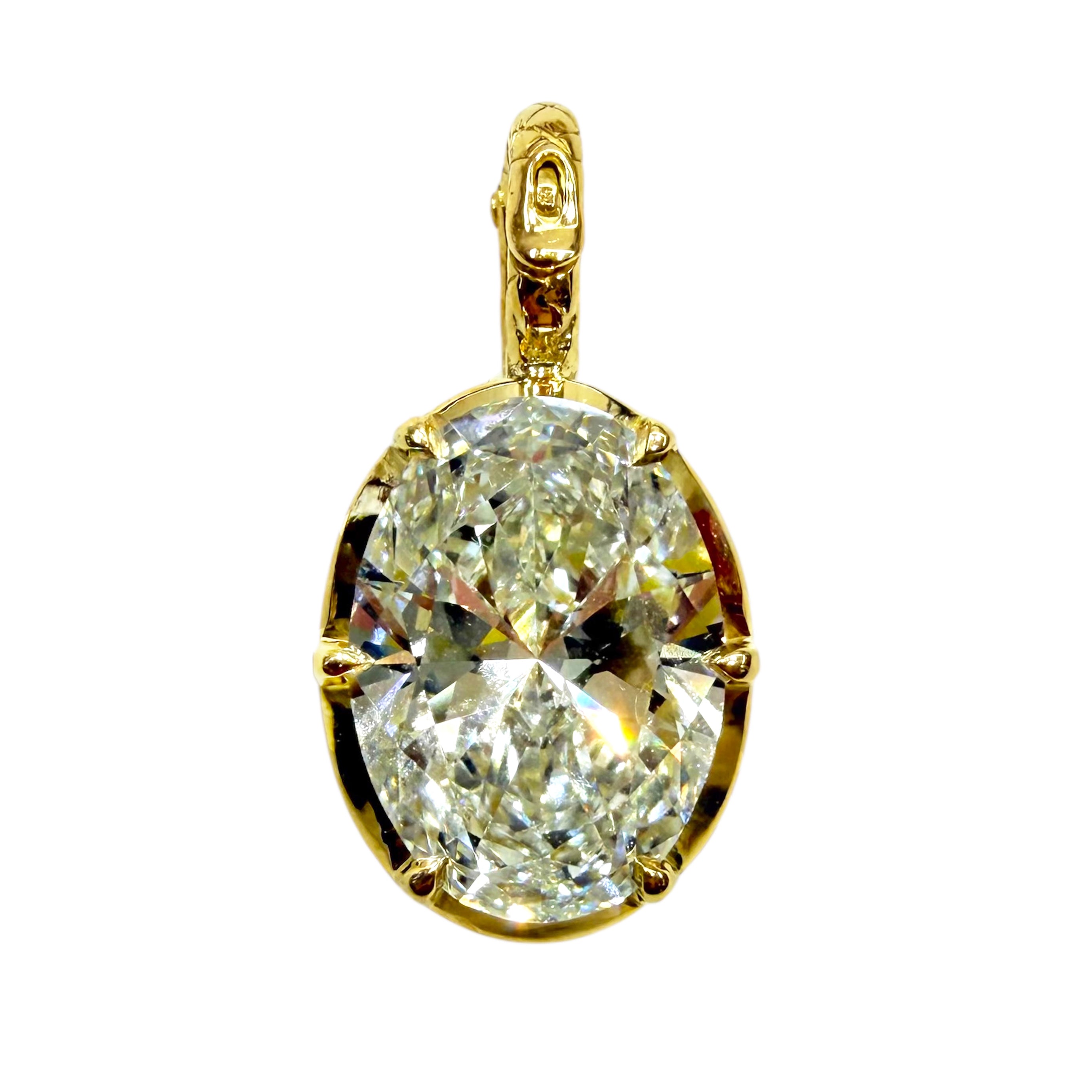 18K Yellow Gold Crownwork® North South Pendant with LG Diamond
