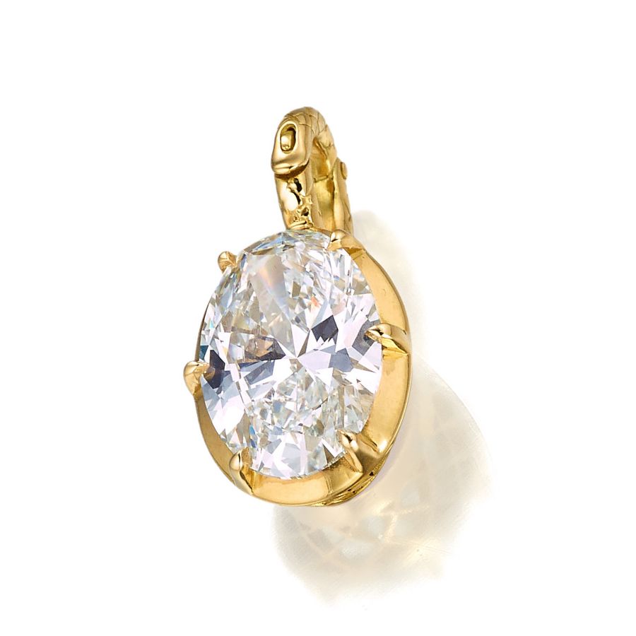 18K Yellow Gold Crownwork® North South Pendant with LG Diamond
