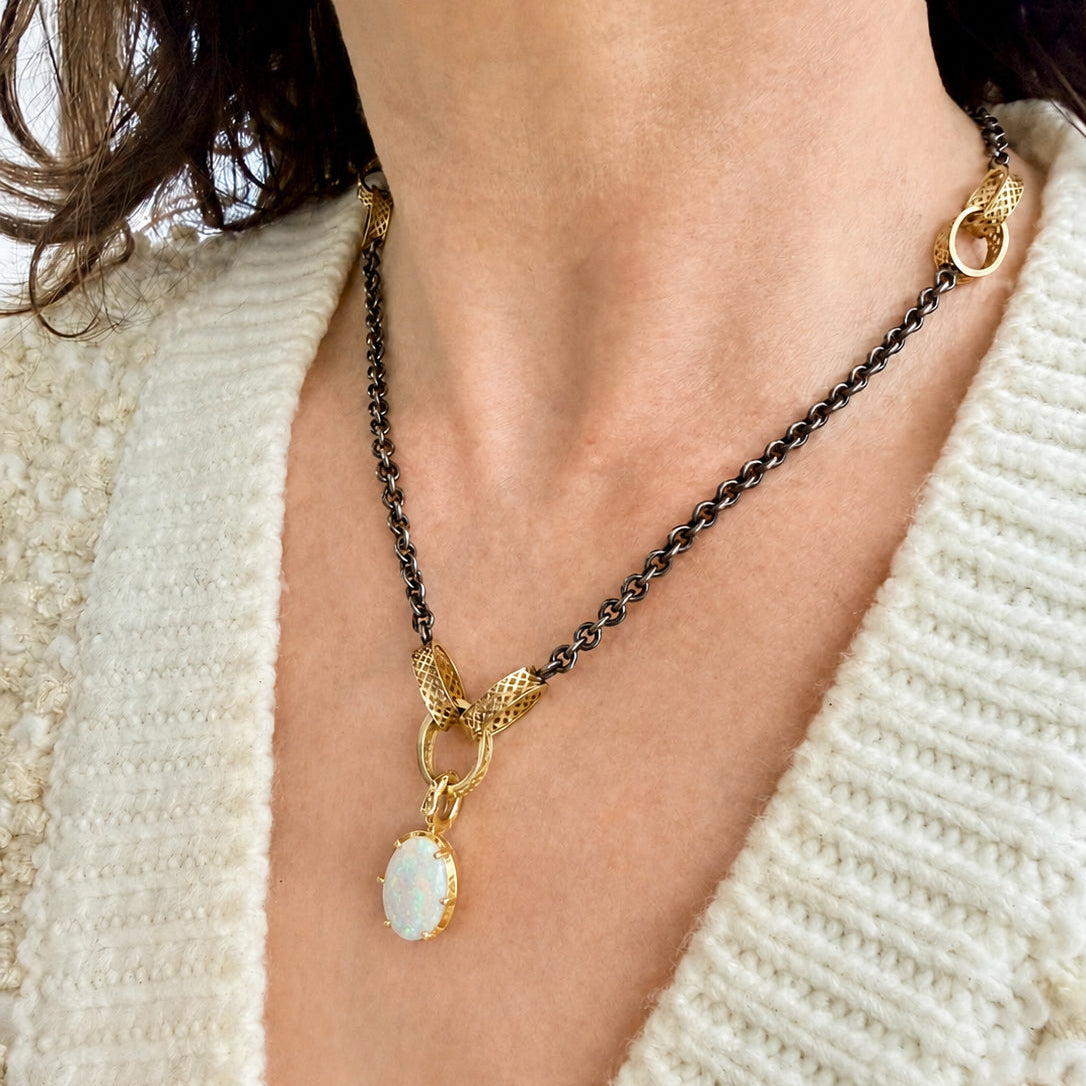 North-South Drop Birthstone Pendant — 18K Yellow Gold, Made to Order