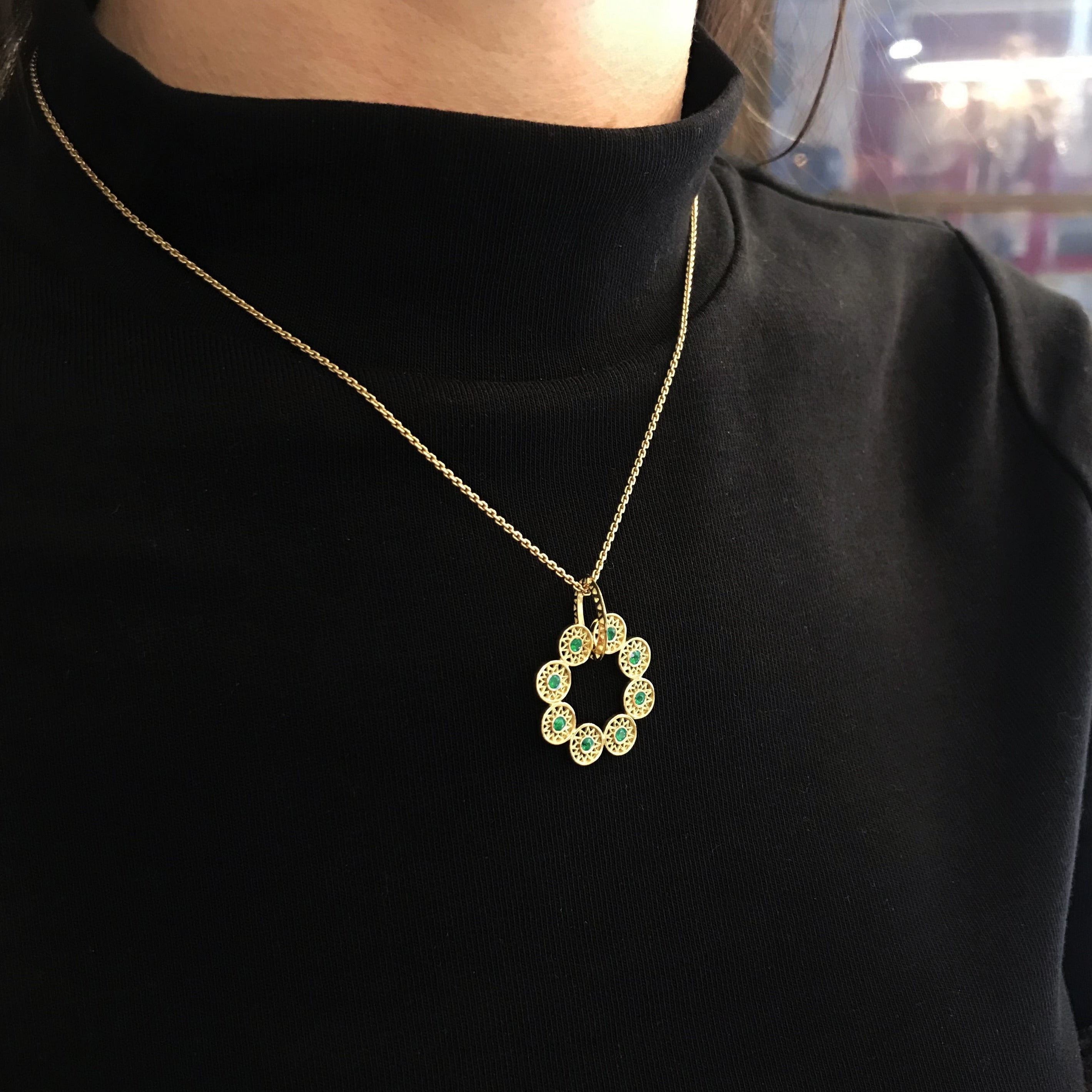 Emerald Flower Necklace