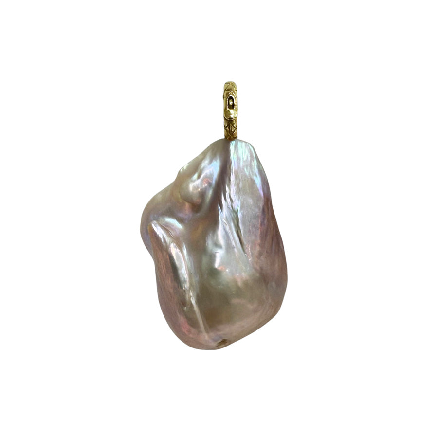 Large baroque fresh water light pink pearl pendant