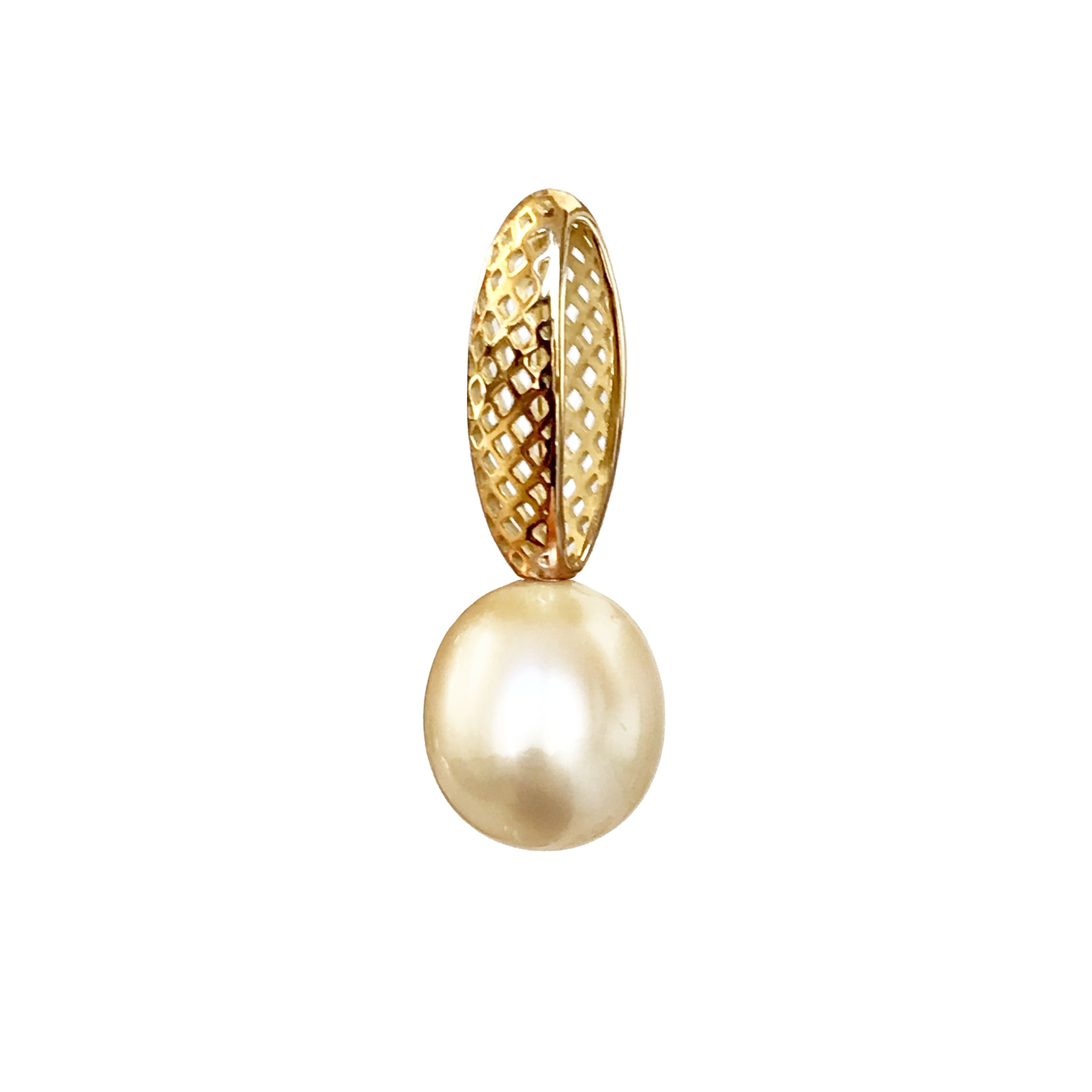 Crownwork® Chain Slide Pendant with Golden Pearl