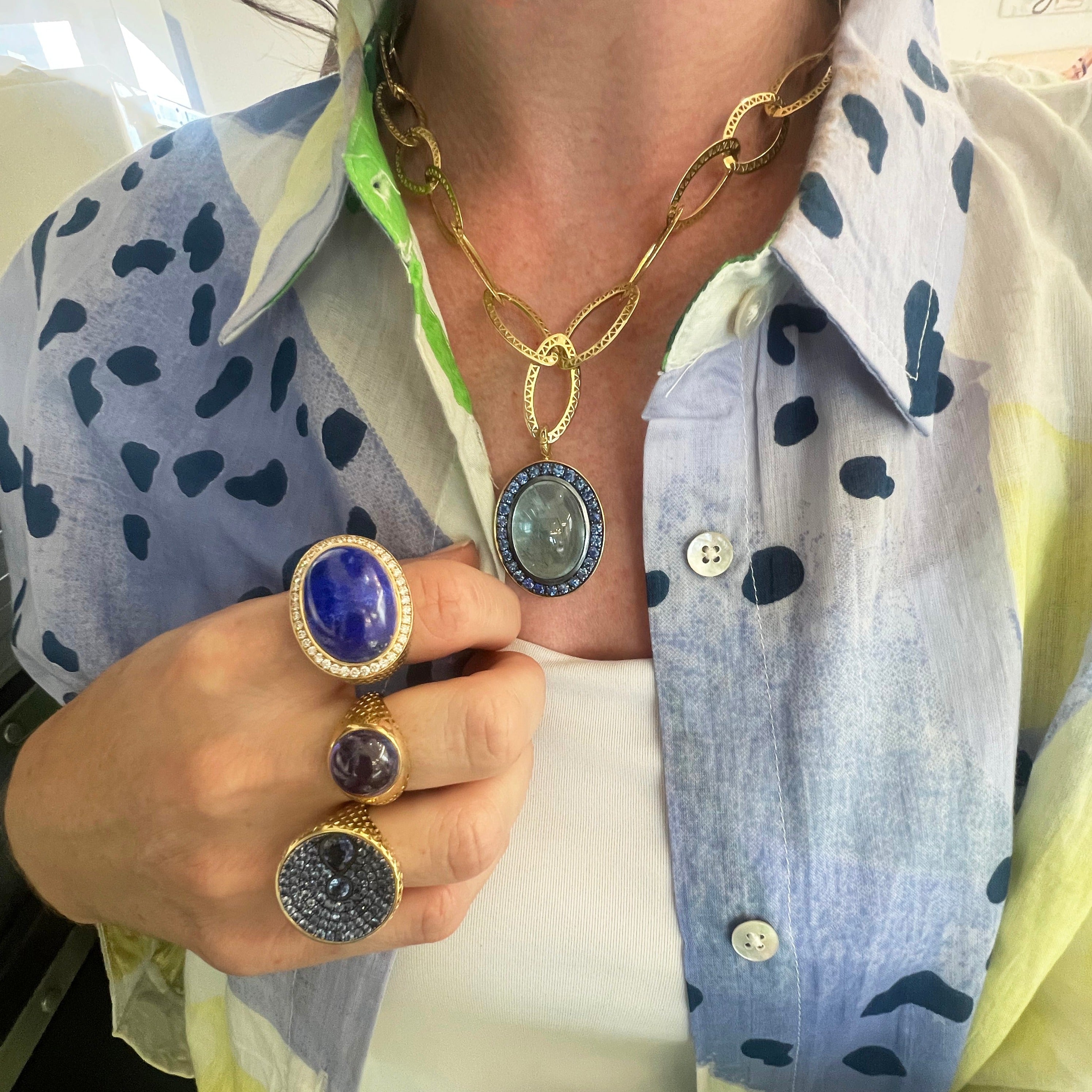 Lapis and Diamond Dress Ring