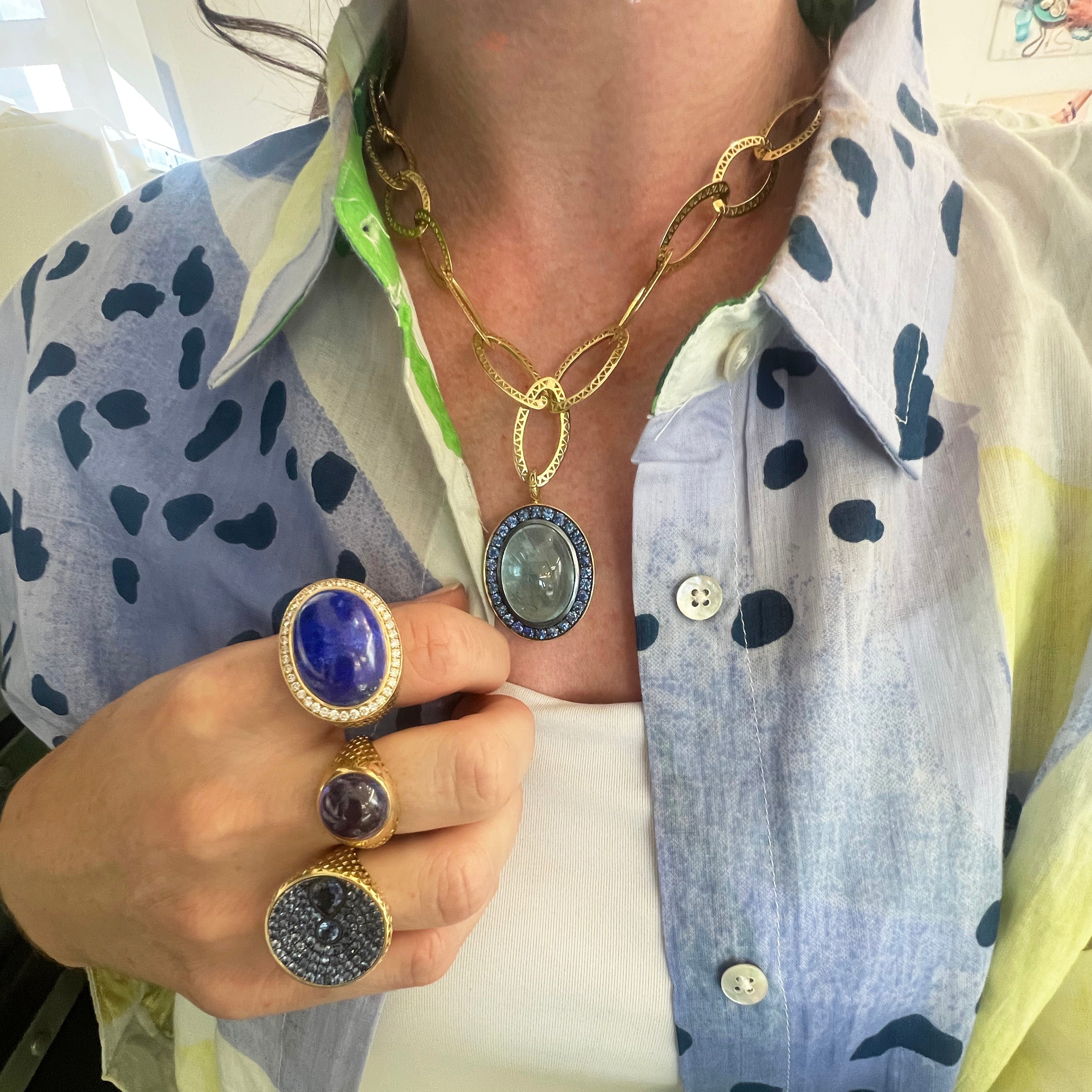 Cabochon Tanzanite Pinky Ring