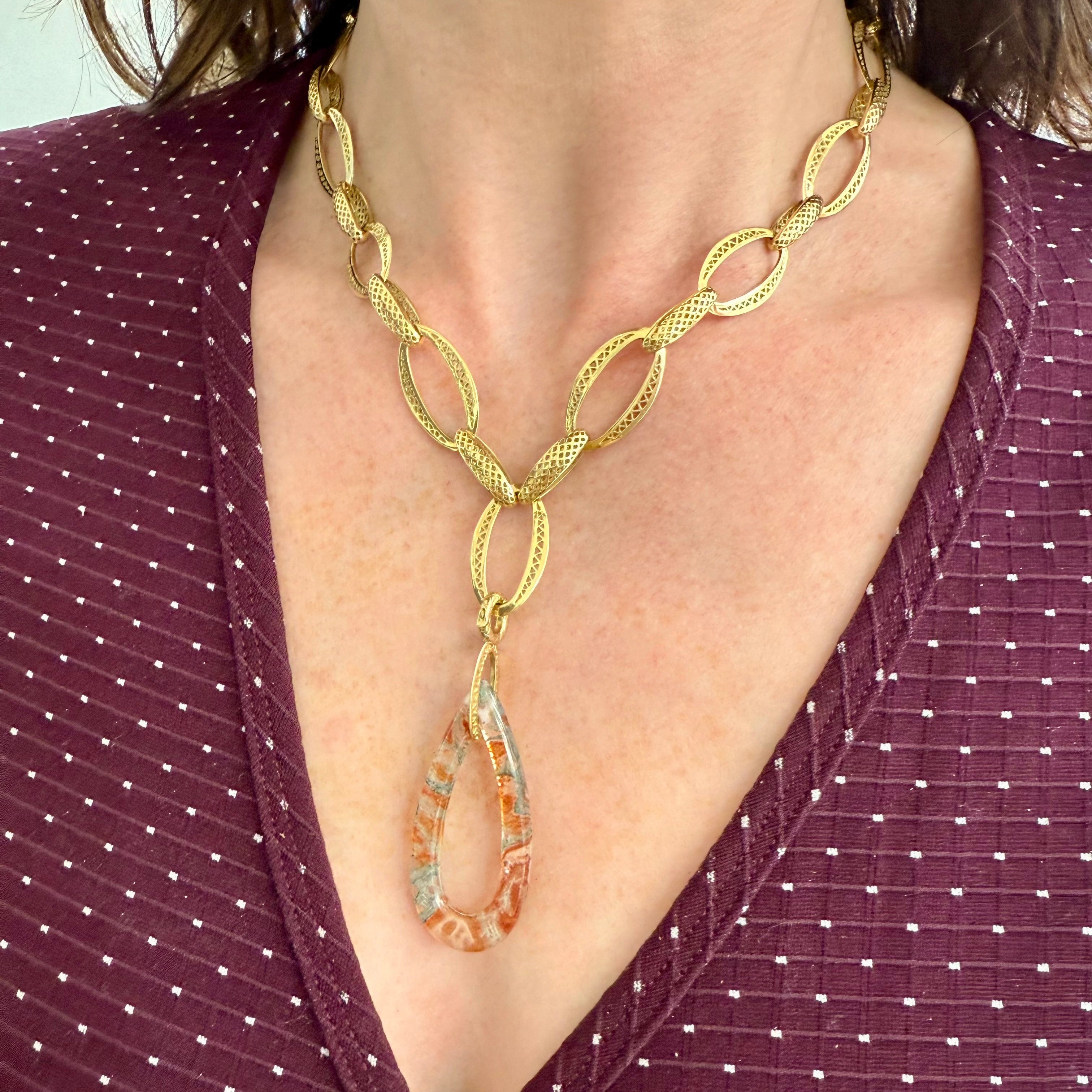 Moss Agate & Quartz Triplet Pendant