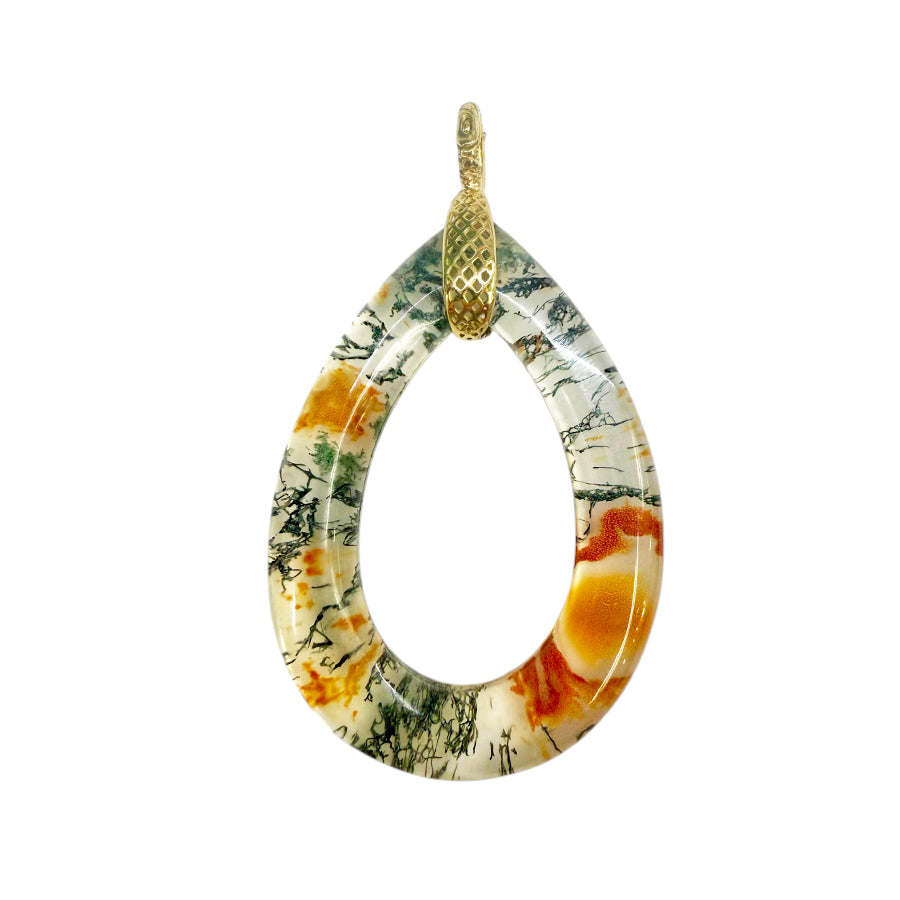 Moss Agate & Quartz Triplet Pendant