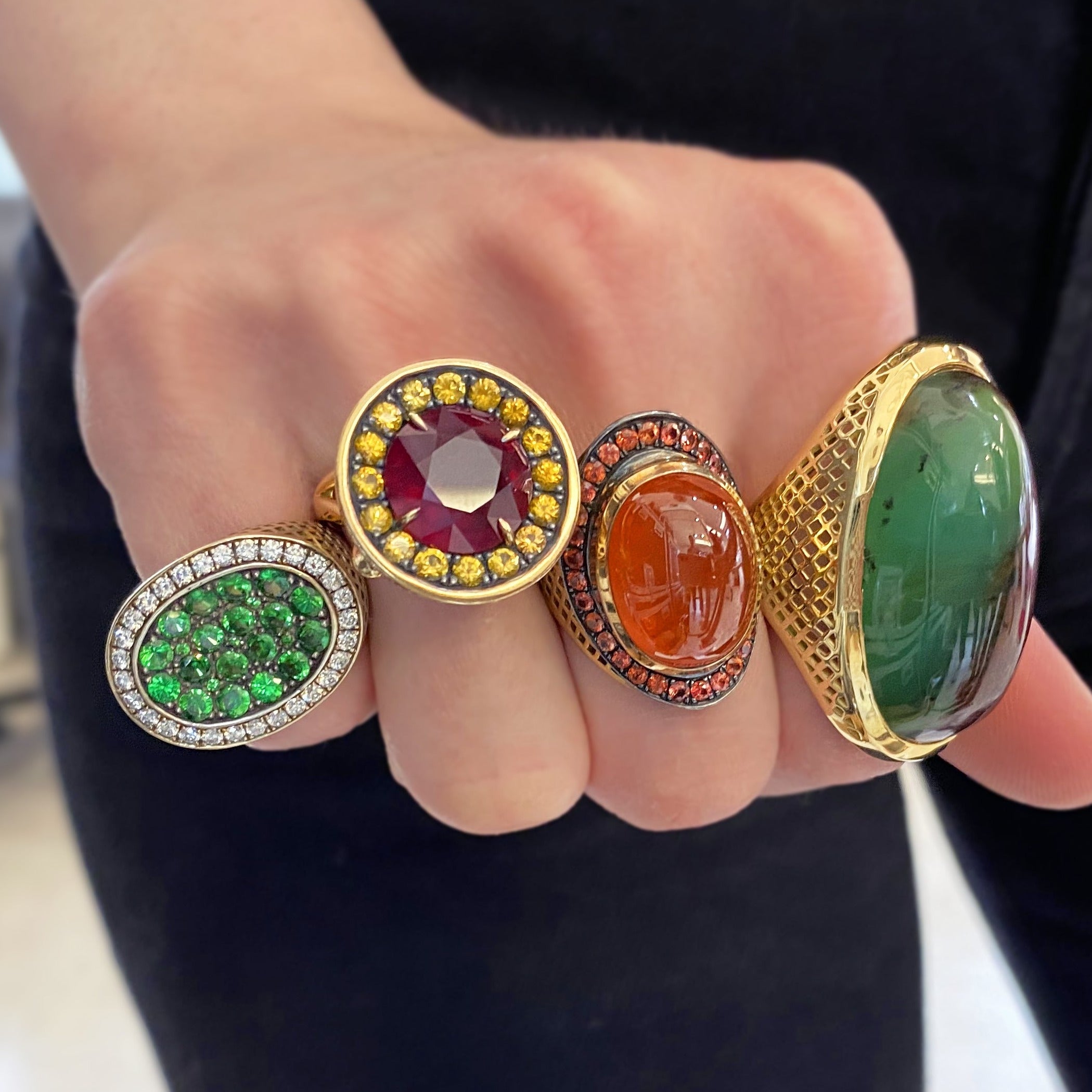 Extra Large Chrysoprase Ring