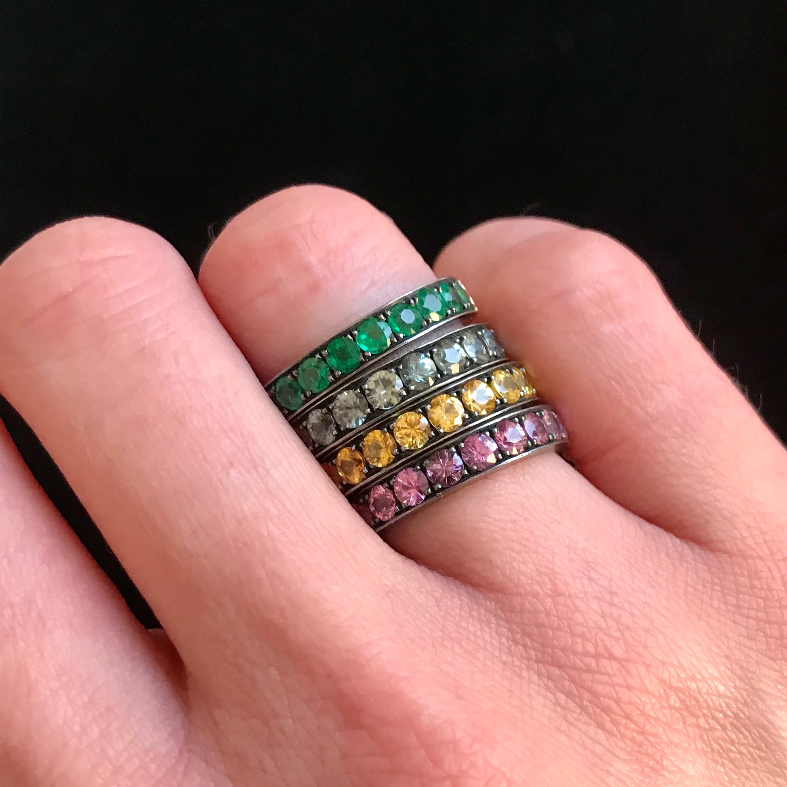 Medium Green Sapphire Stacker Band
